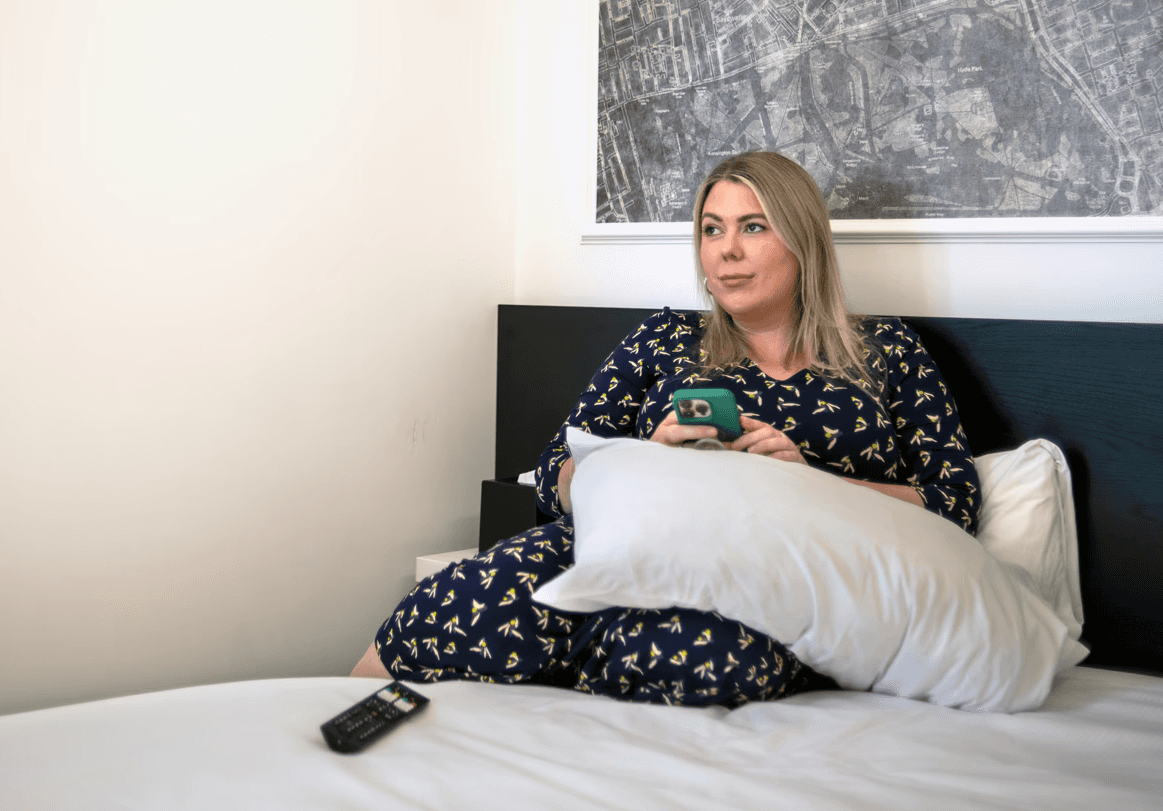 A carer taking a hotel break