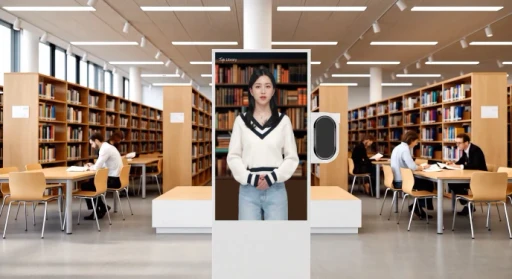 A woman in a white suit stands confidently against a bright red background, smiling with one hand on her hip.