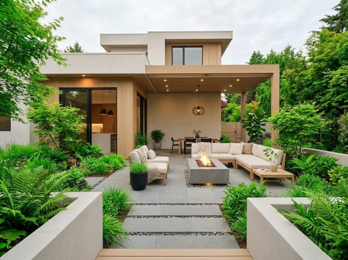 Image of a newly built patio