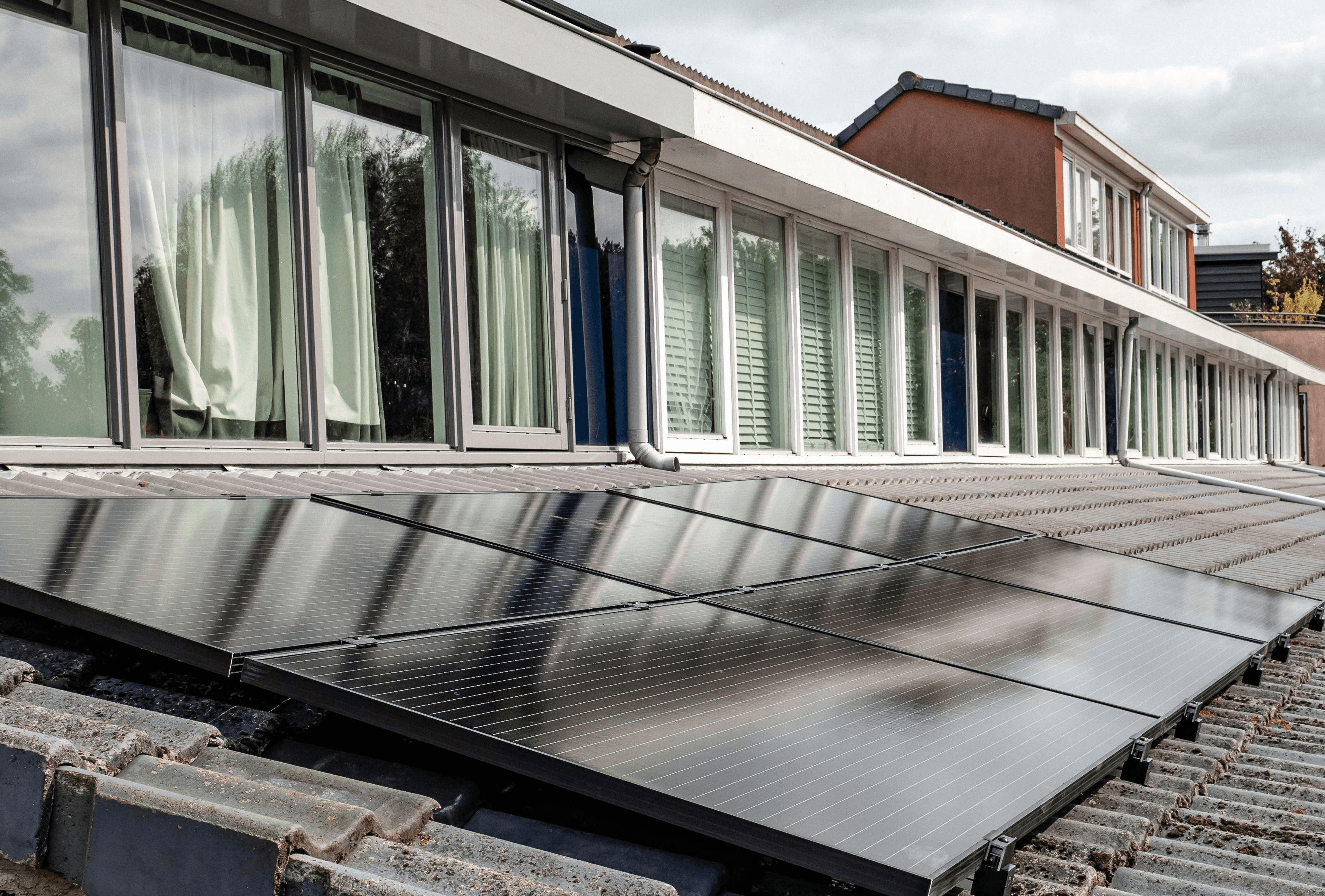 multifamily apartment with solar panels