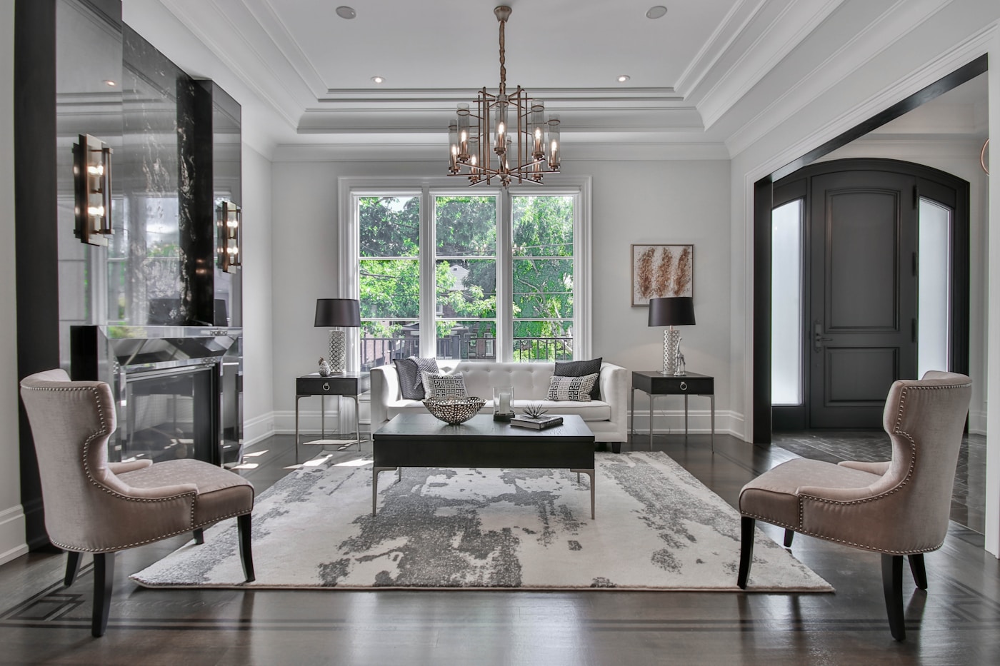 Refined interior with dining chairs and natural light