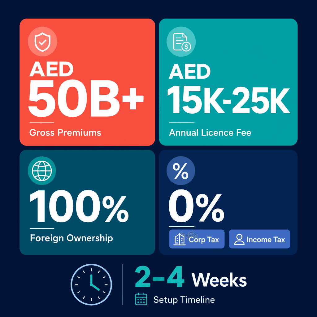 Infographic: Reinsurance Support Services Business License in Dubai: Cost and Requirements