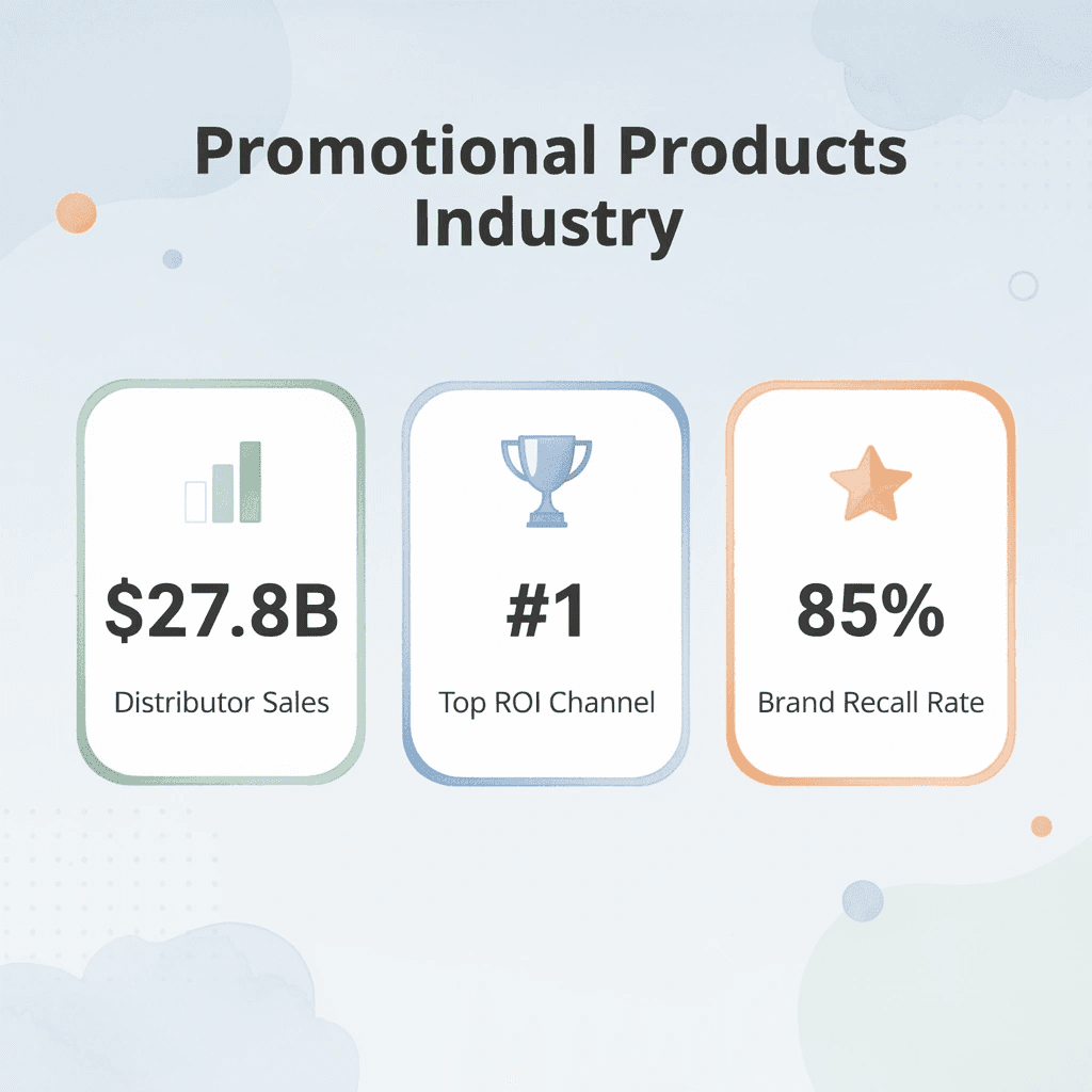 Infographic showing key promotional products industry statistics