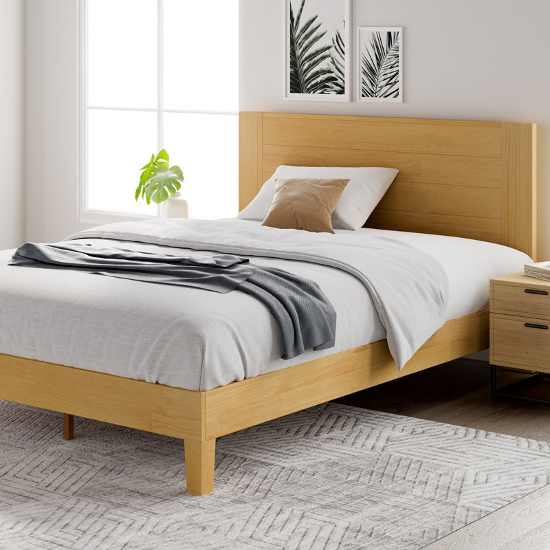 Upgrade your home or office with the kira solid wood low profile platform bed, built for style and functionality.