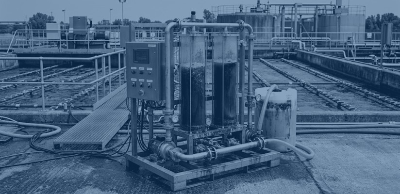 Skid-mounted pilot plant running trials at a municipal wastewater treatment plant
