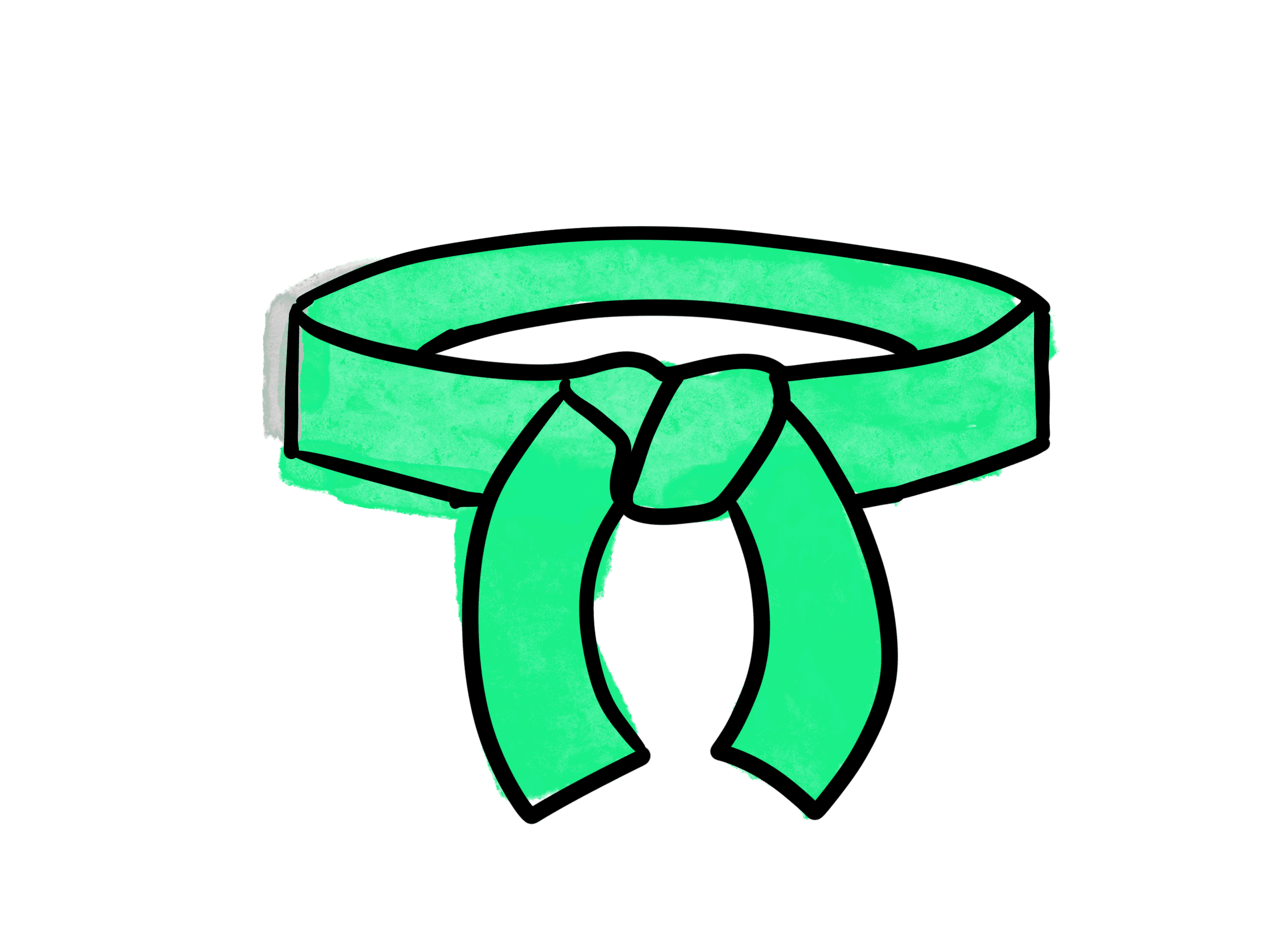 Green intermediate belt icon symbolizing skill-building in facilitation