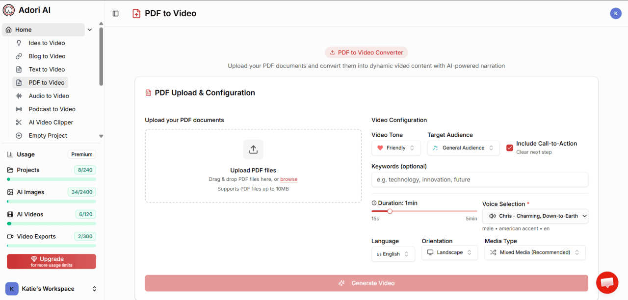 Uploading a patient care PDF directly into AdoriAI