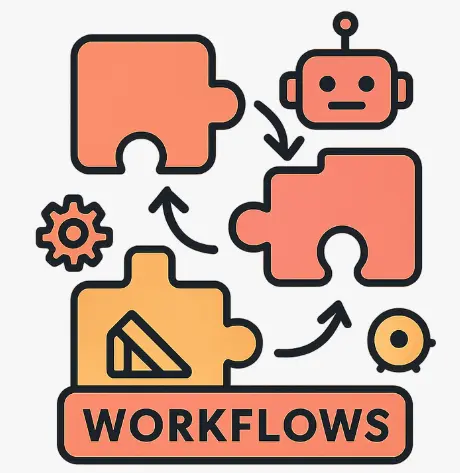 Icône conception workflows automatisés sur mesure