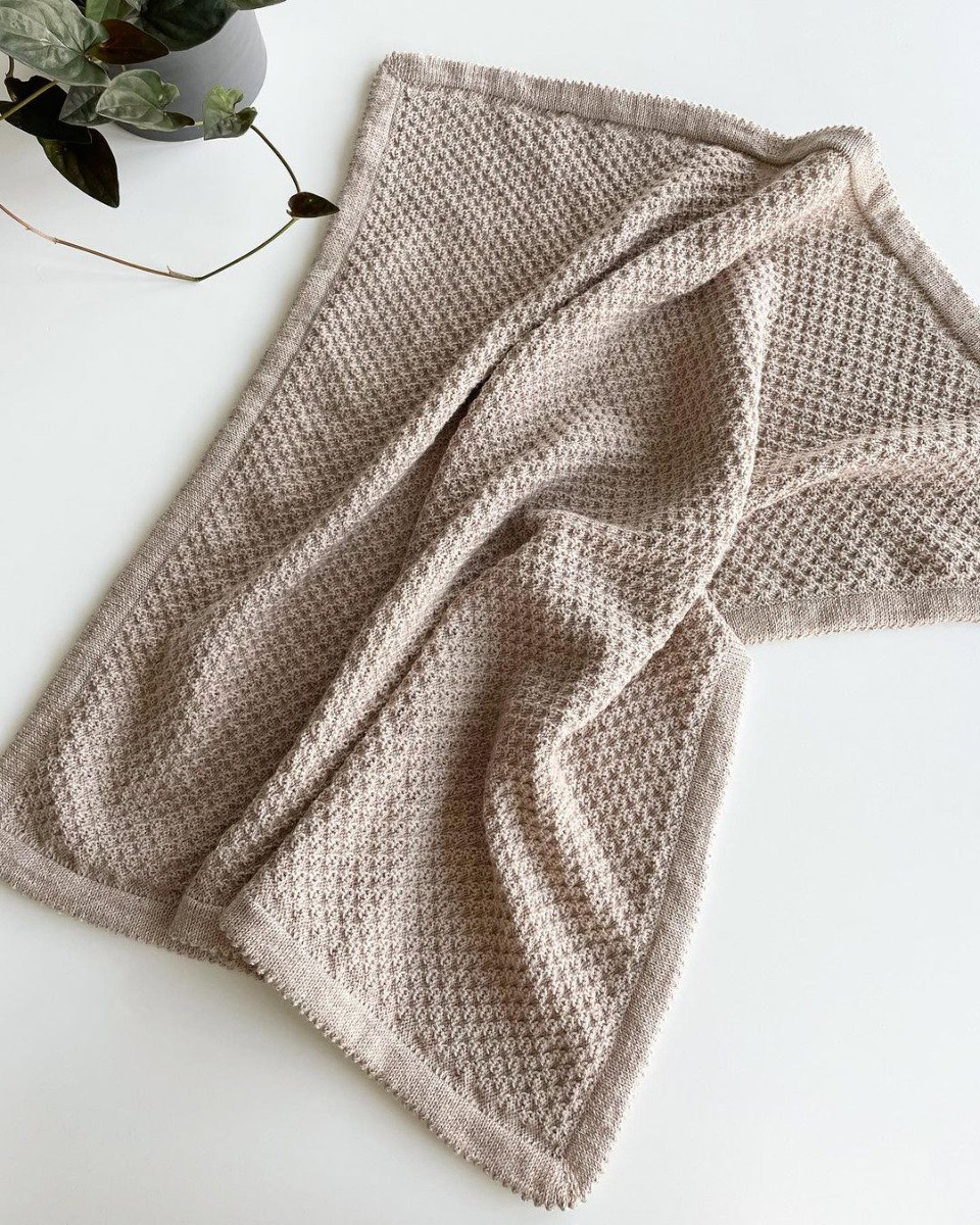 Granola Blanket knitting pattern by Slow Knit Studio