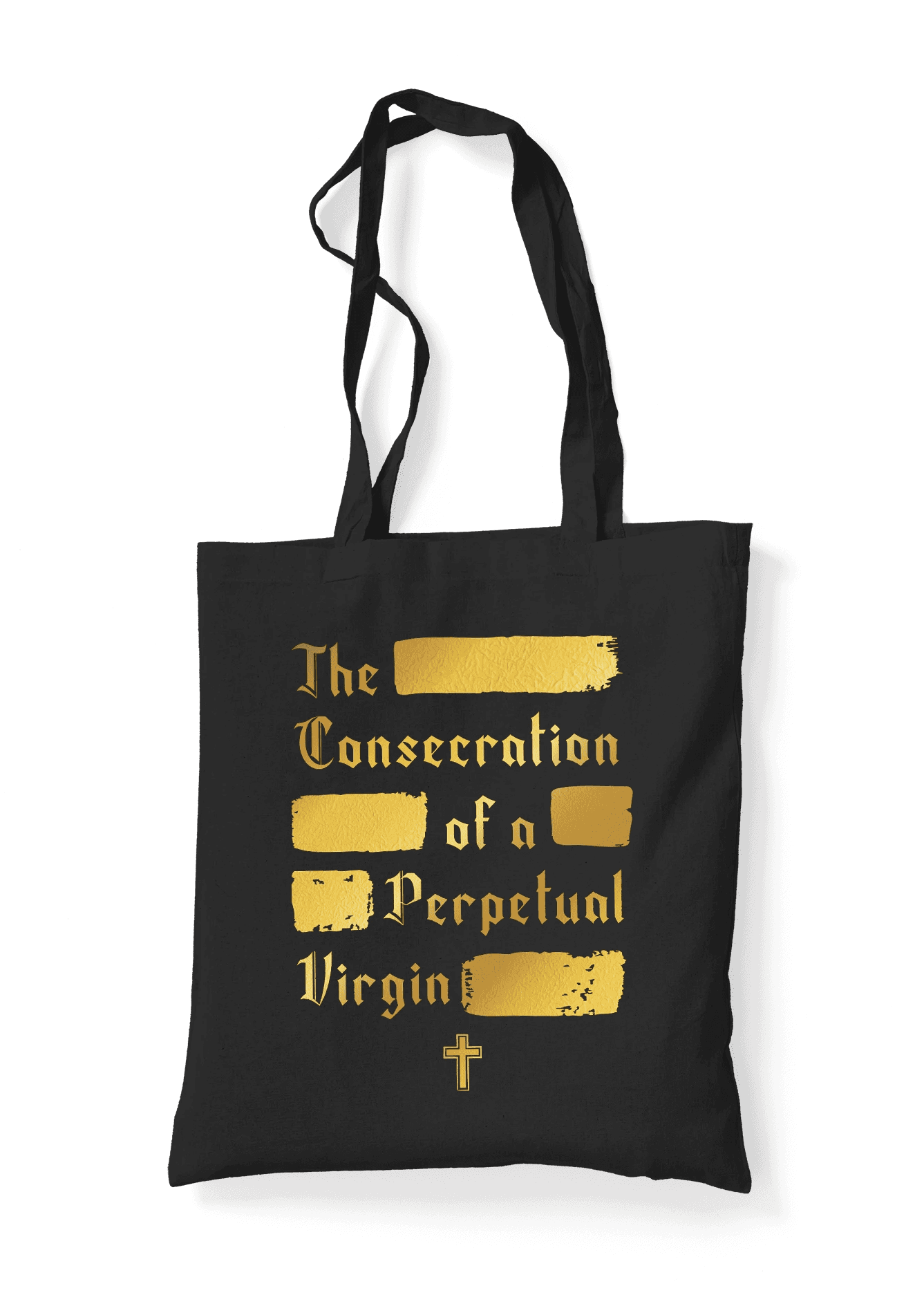 Poster design on a black tote bag