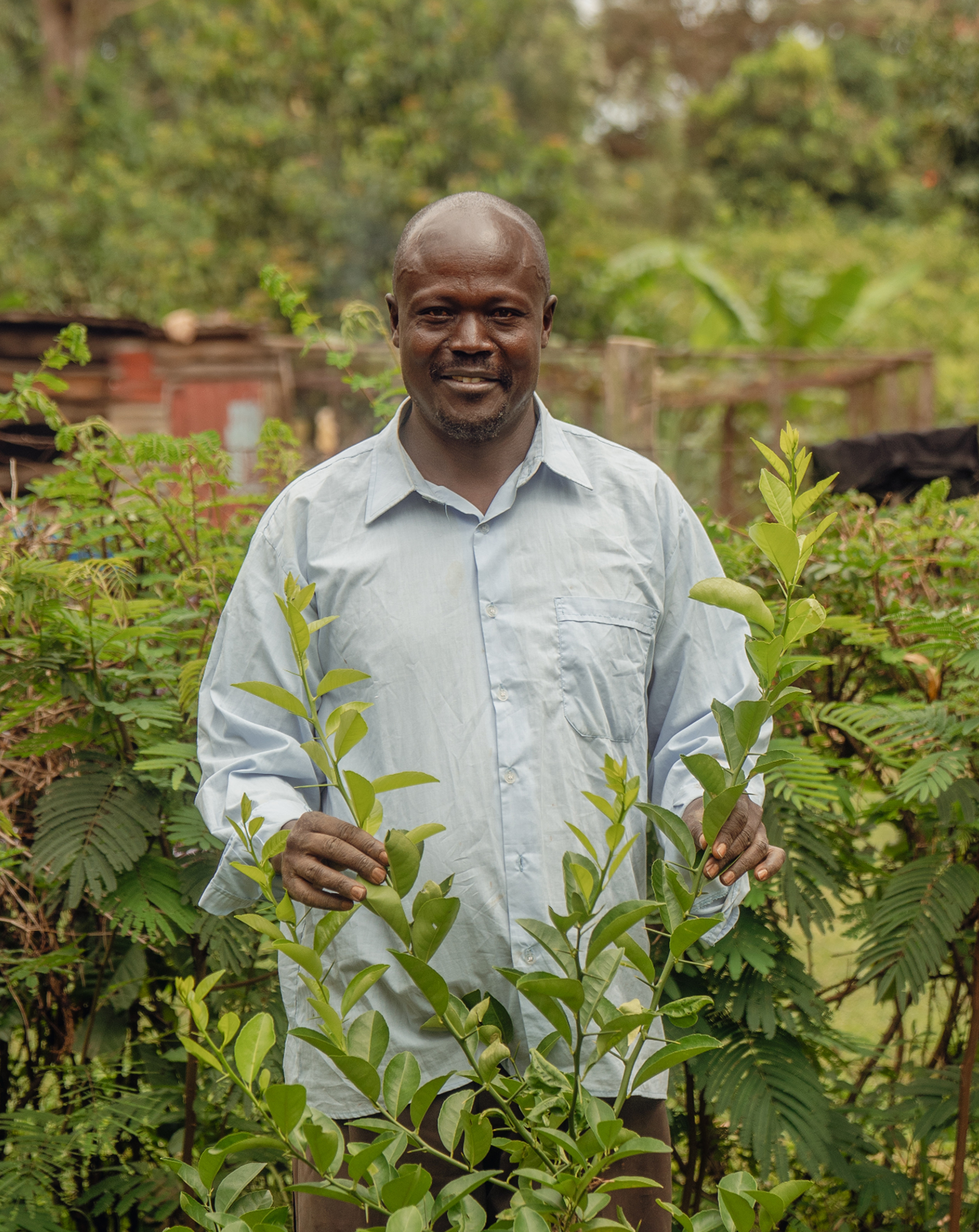 man in grey polo shirt carrying baskets
