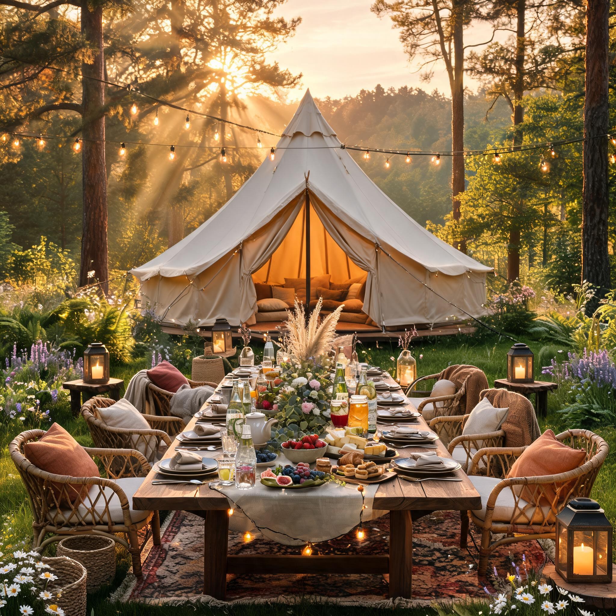 Private celebration around a campfire
