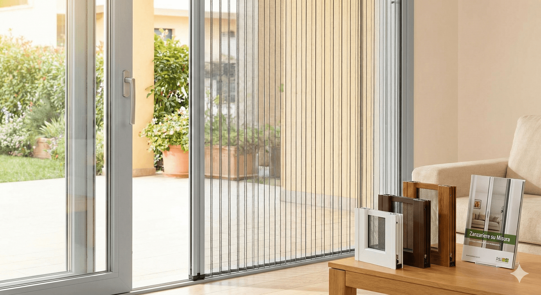 Zanzariere di design su misura personalizzate per abitazioni a Treviso e Venezia.