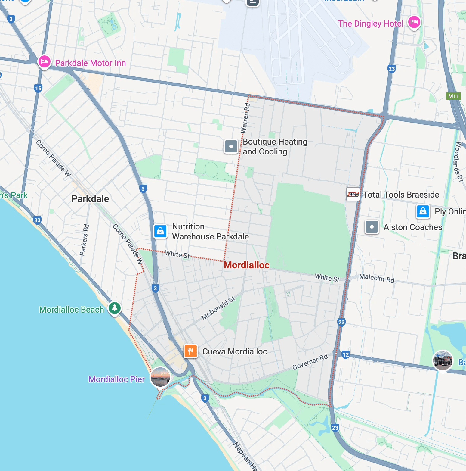 Map of Mordialloc