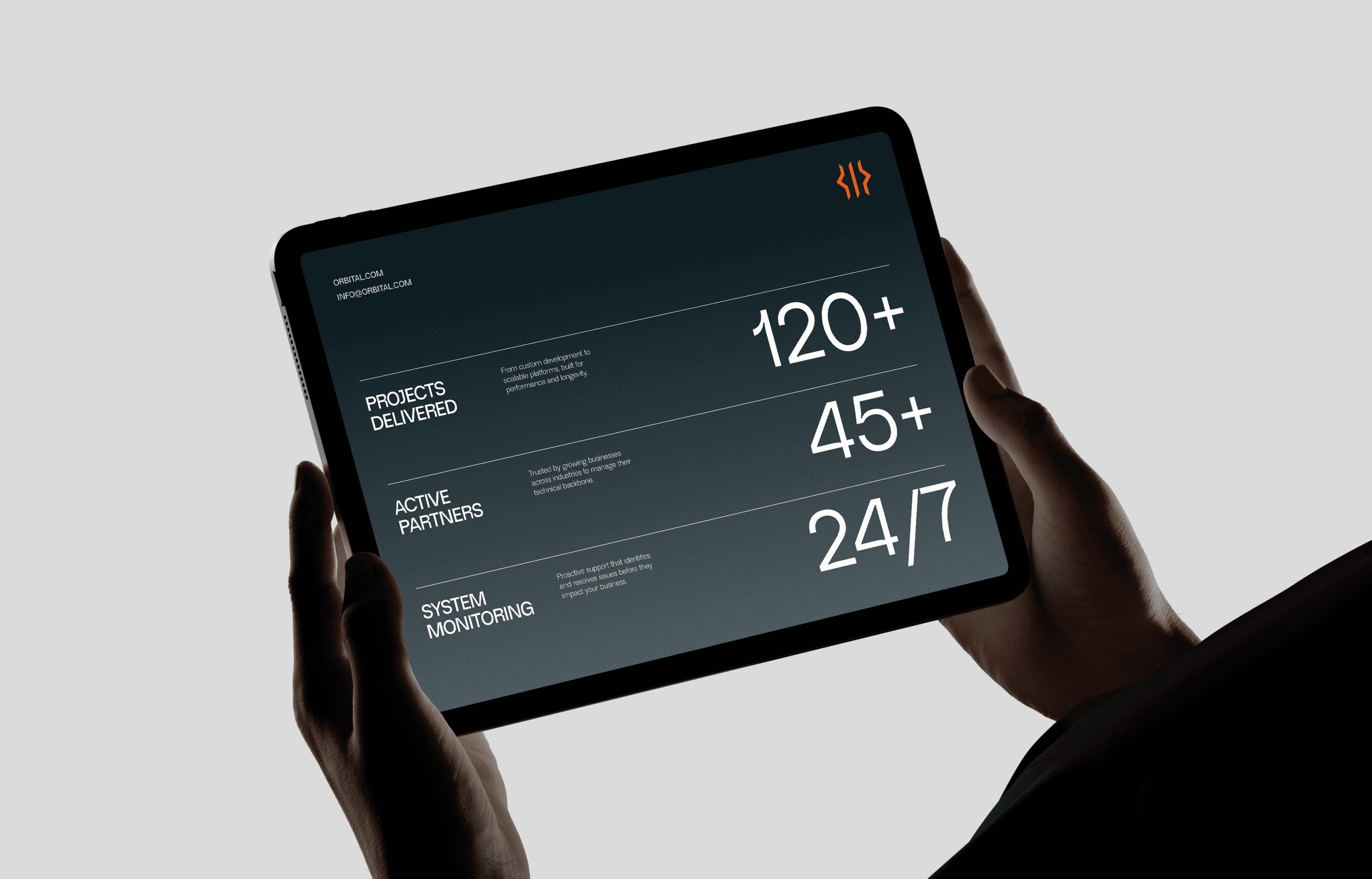 orbital website mockup 