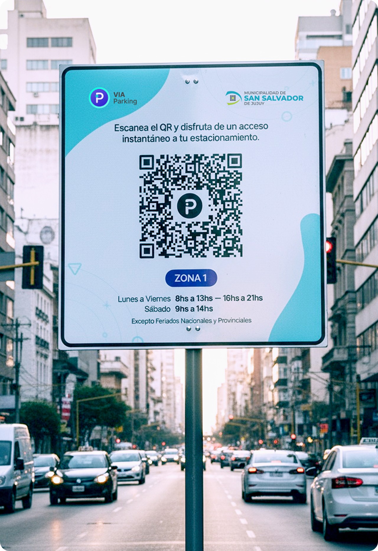 cartel con estacionamiento QR