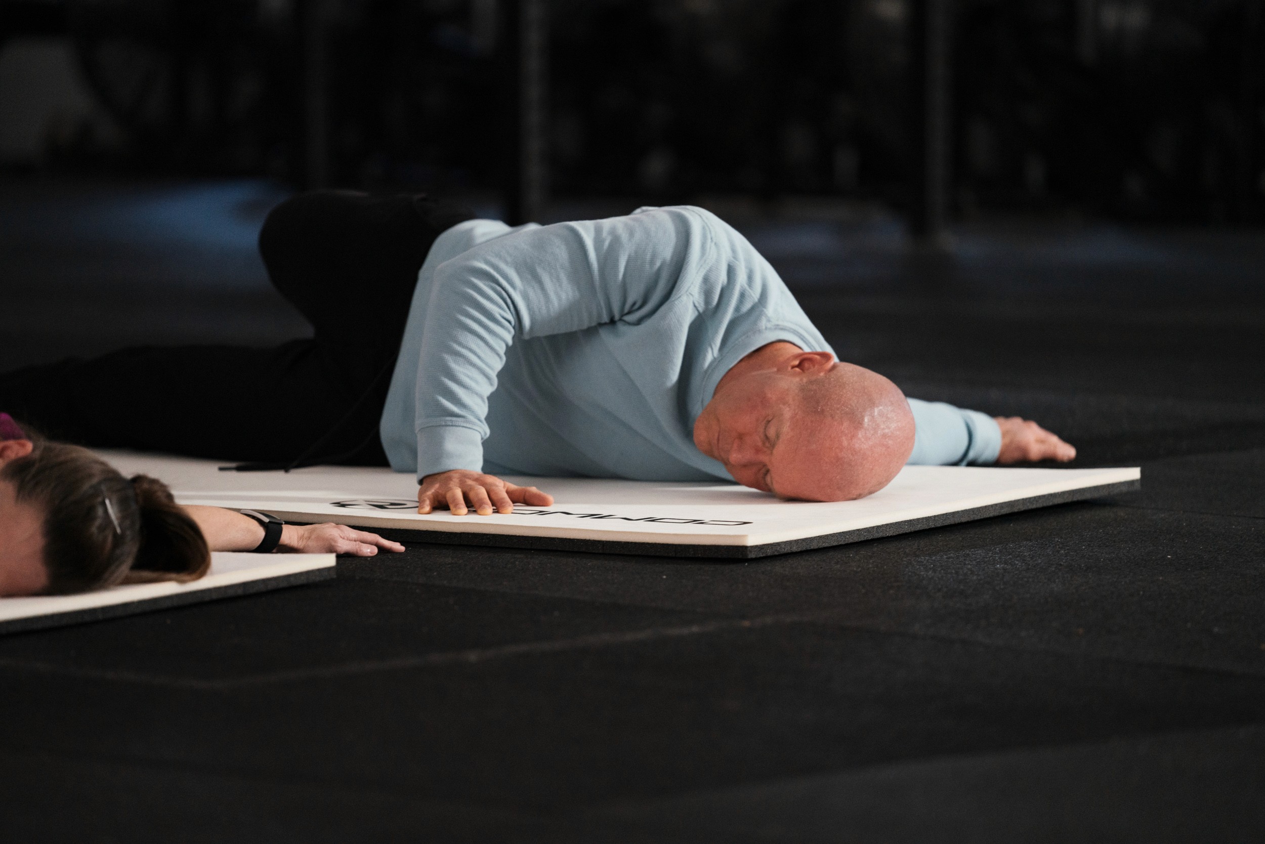 CEO doing excercise - Flexibility Workout