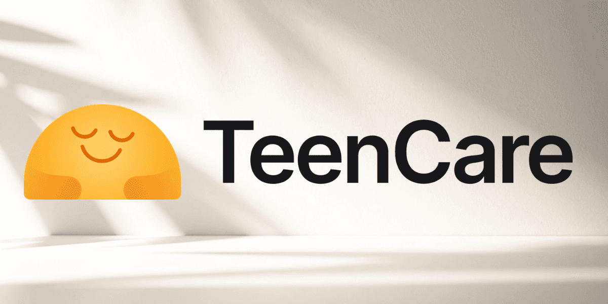 TeenCare logo featuring a smiley face, symbolizing support for Southeast Asian parents in guiding their teenagers.