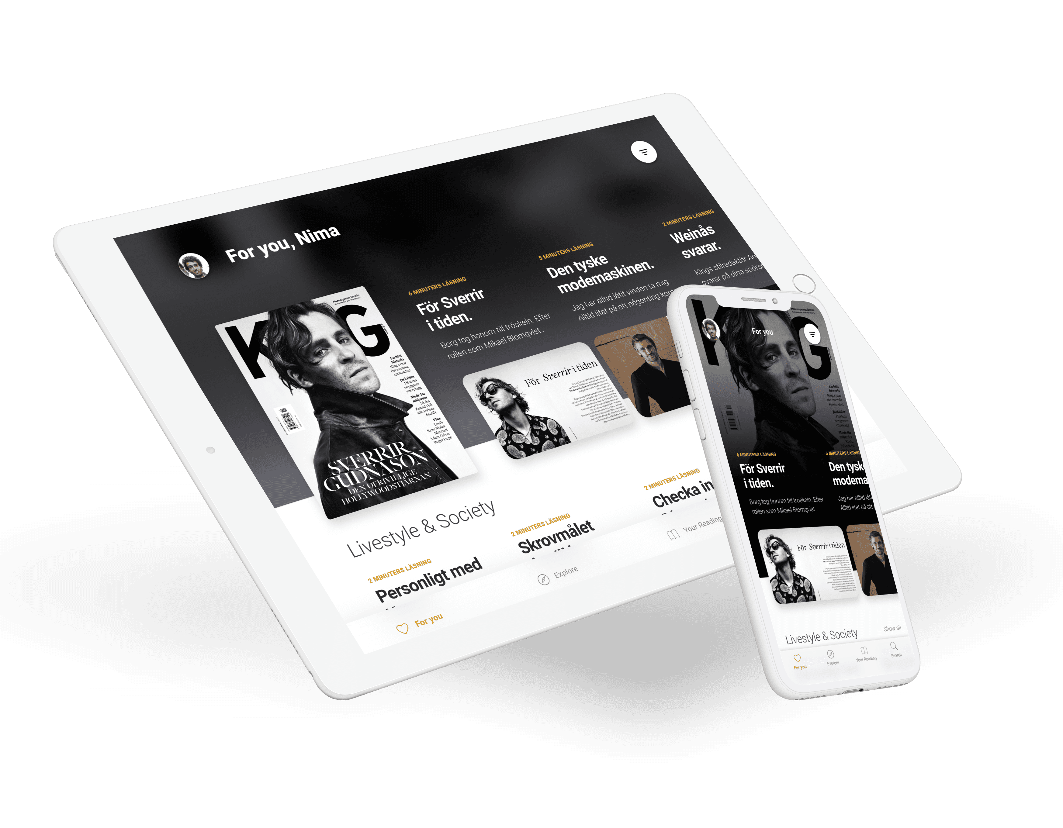 Readly mockup iPad and iPhone