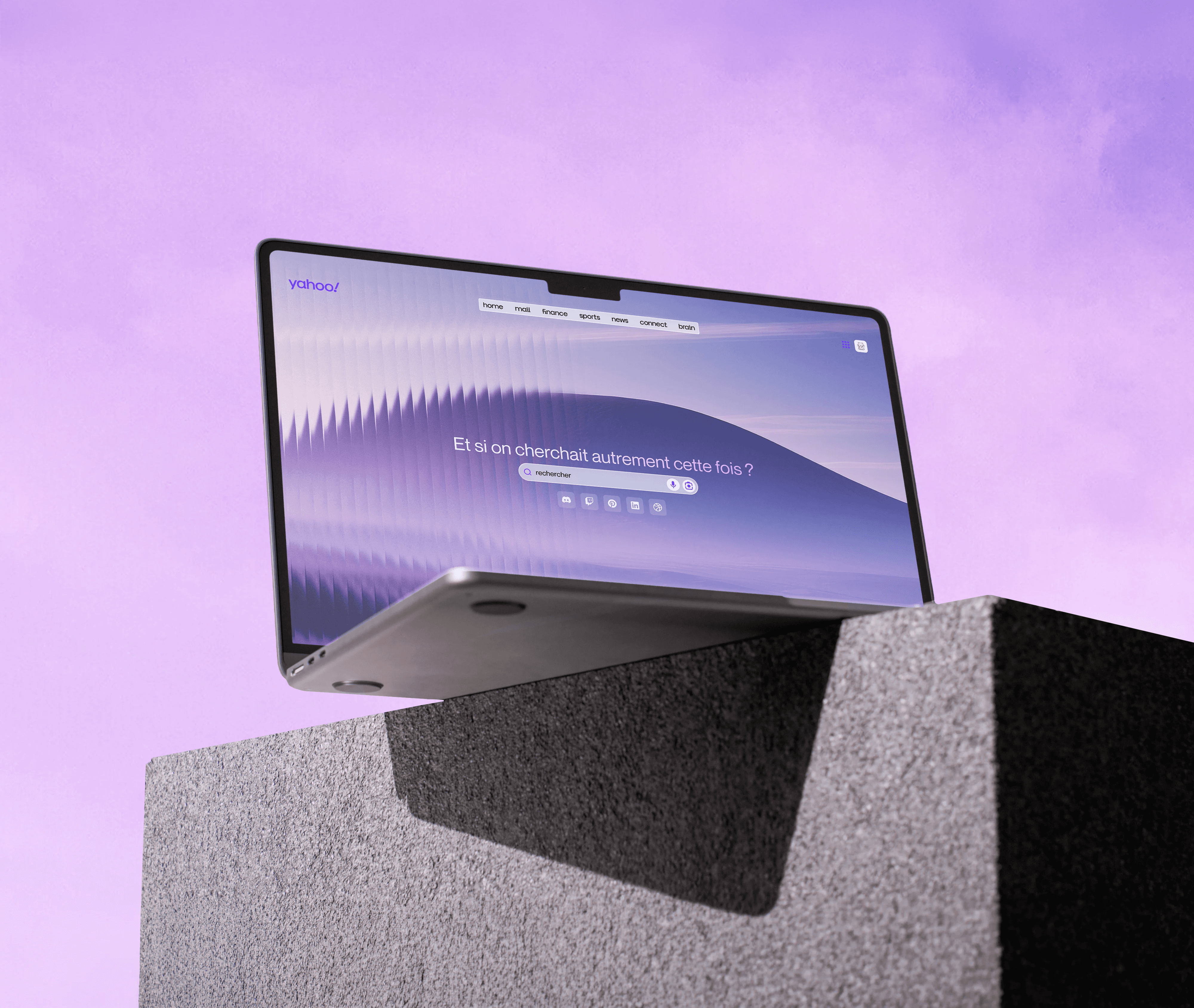 Page d'accueil du site internet de Yahoo!, sur un macbook pro.