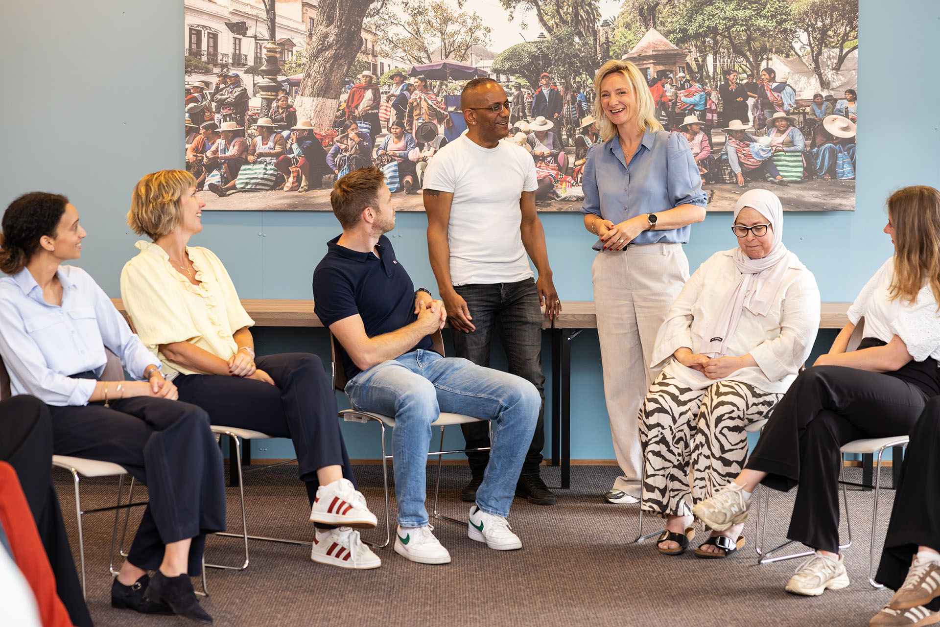 Esther met deelnemer voor groep