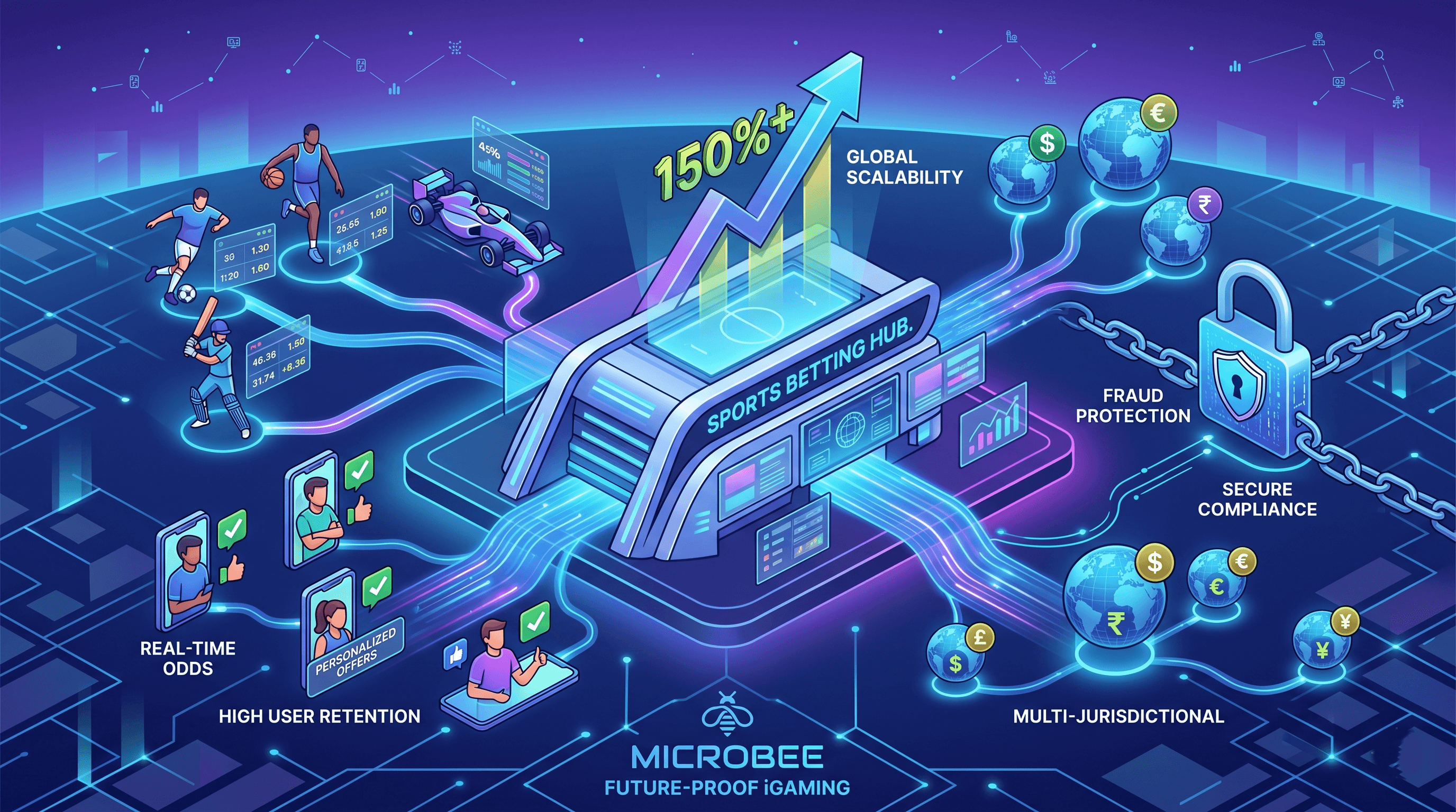 Cloud-native sports betting platform infrastructure auto-scaling server resources during a peak traffic sporting event to maintain low-latency performance