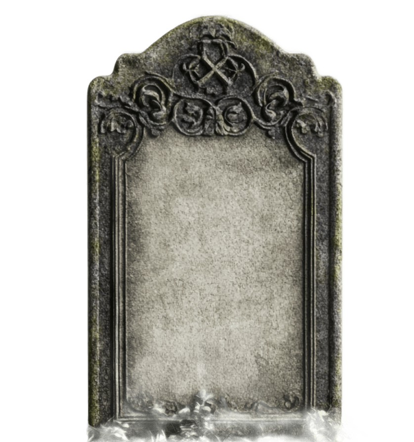 a headstone with no engravings (Background Removed)
