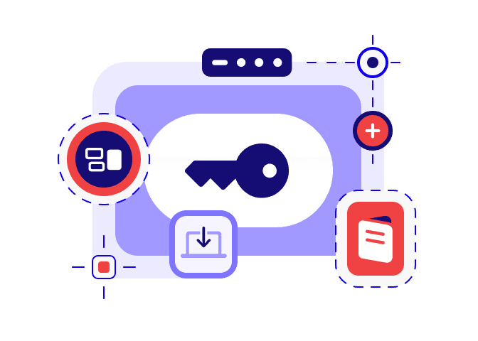 Illustration showing key composition icons representing Device Management.