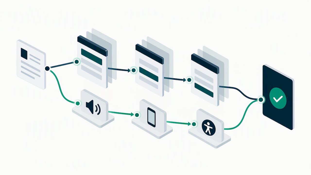 Accessible application flow with progressive disclosure