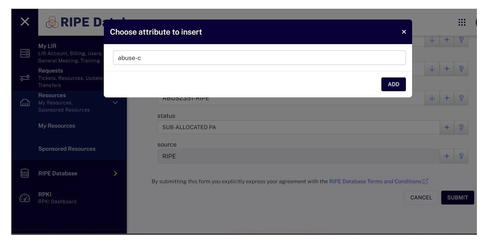 Choose attribute to insert