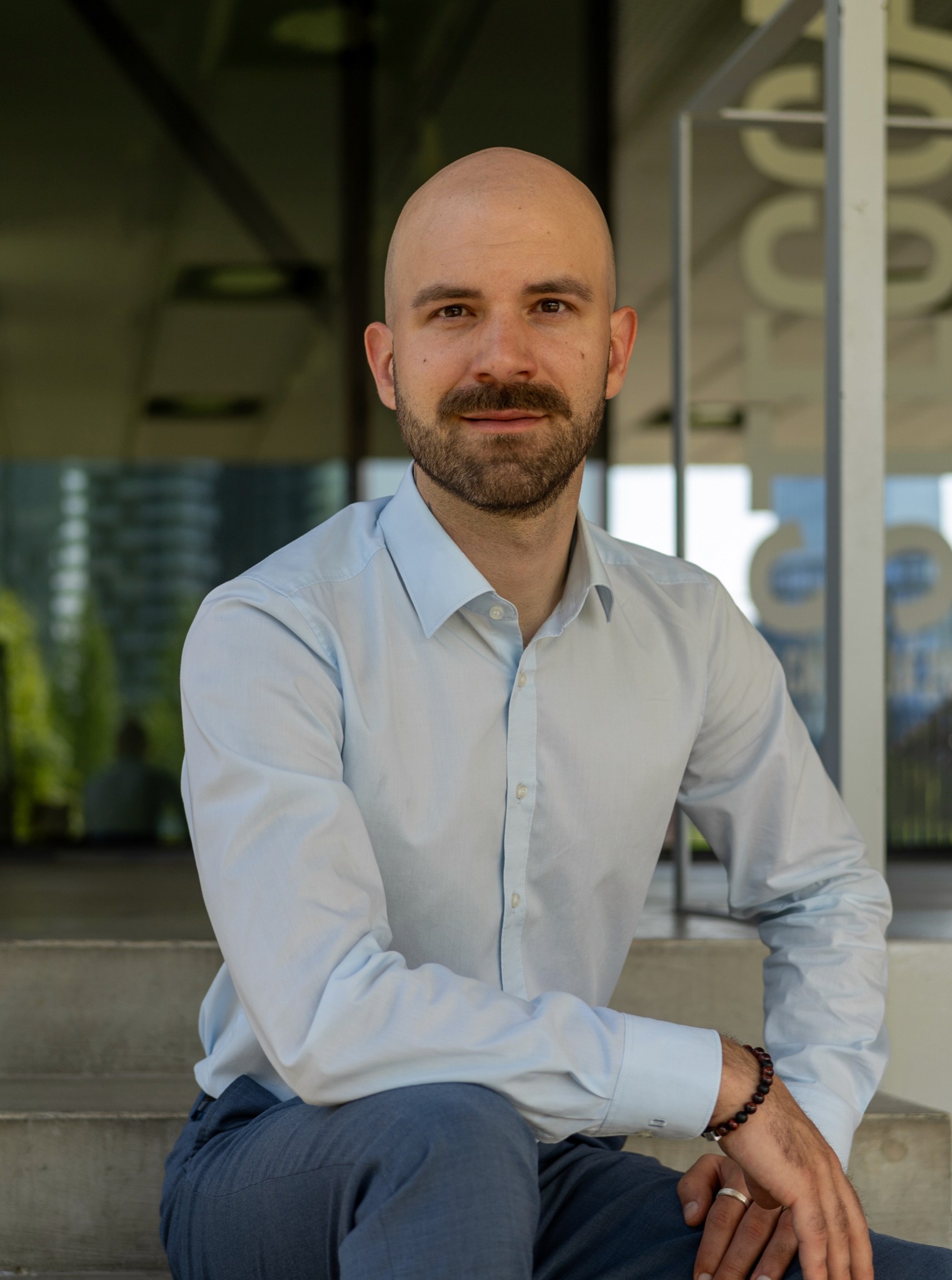 Two women laughing at work