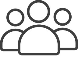 Icon representing a group of three people, symbolizing professional chauffeur services and customer support for States Car Service.