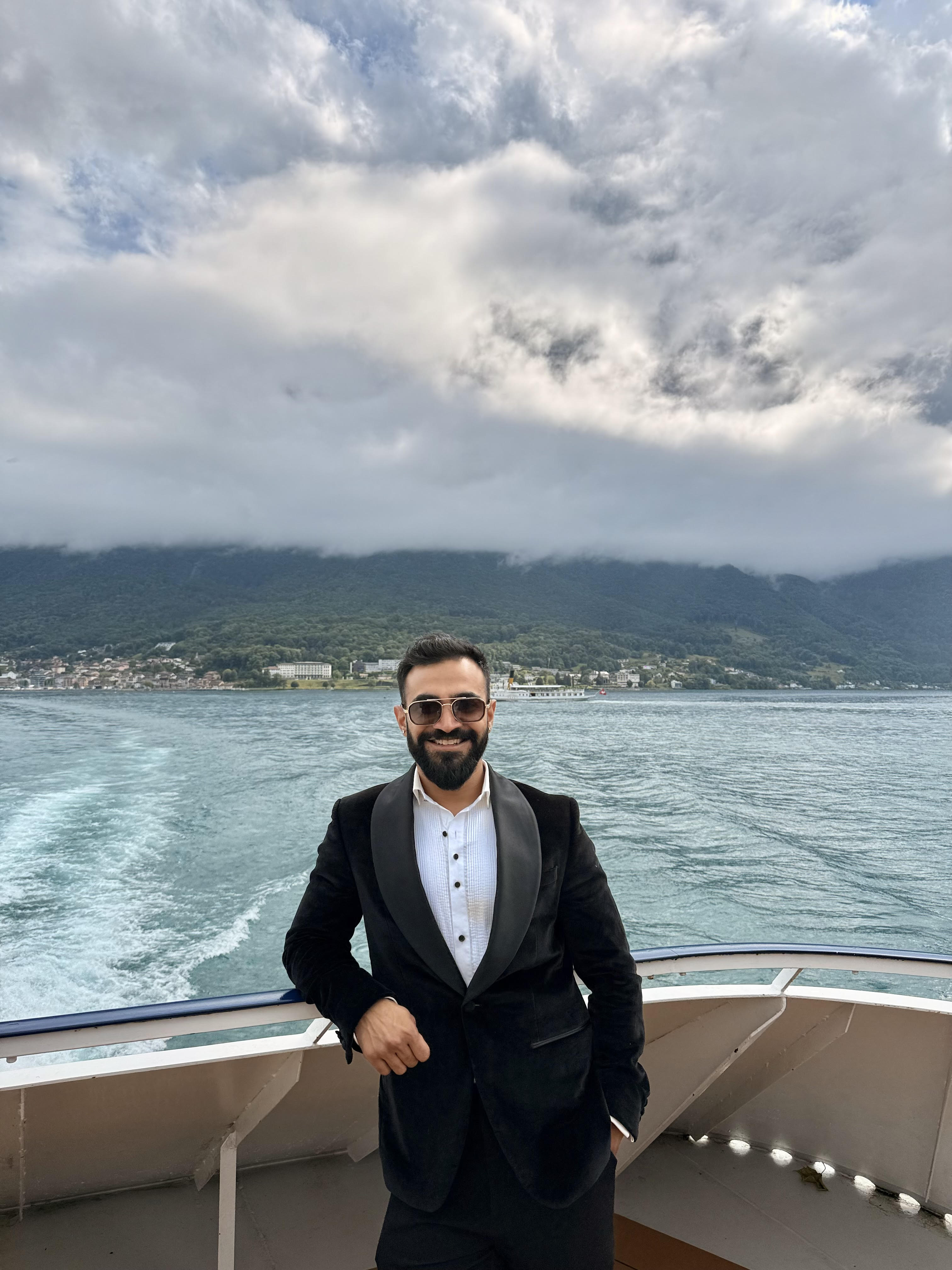 man standing in front of window