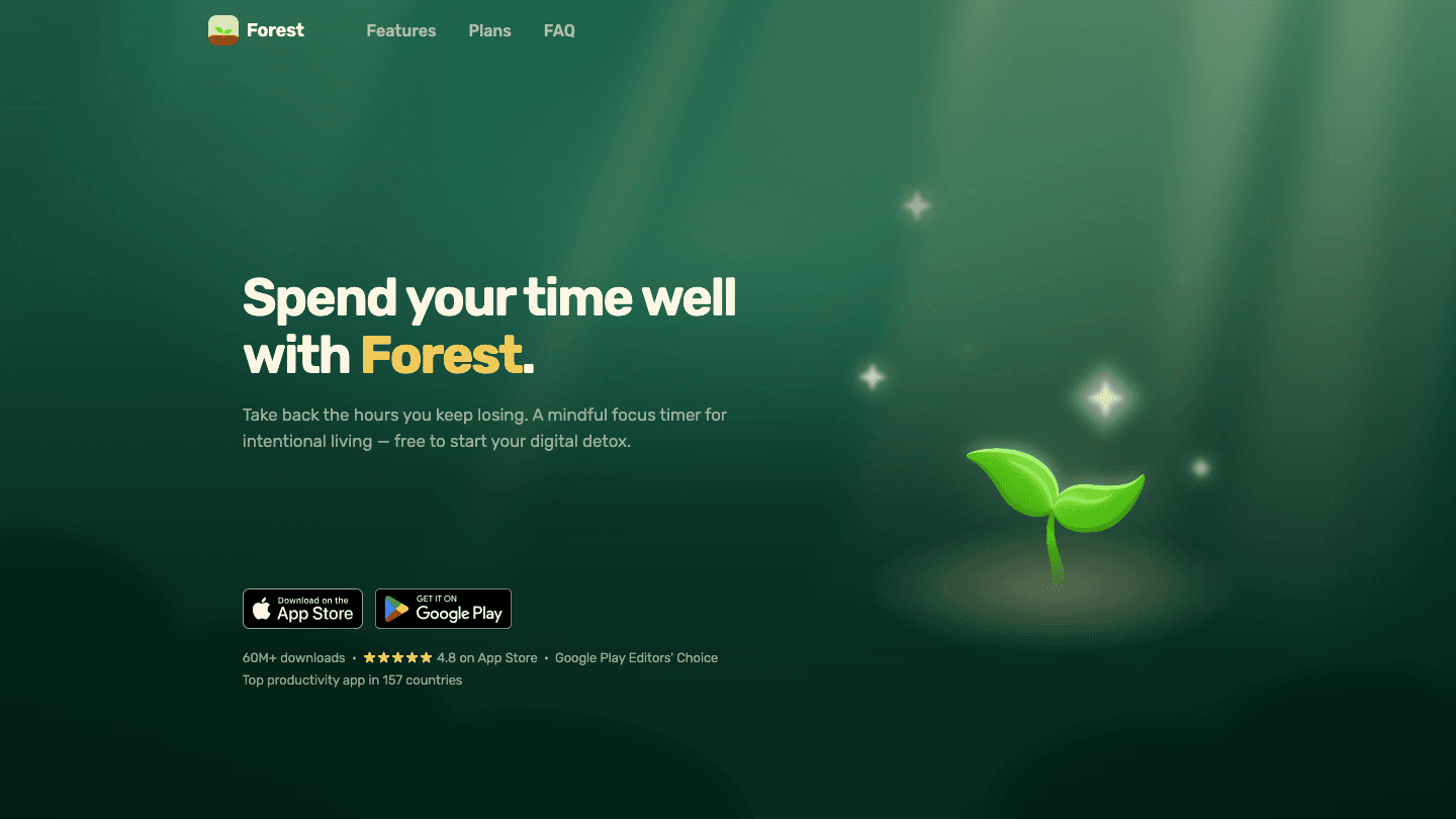 Forest focus timer app