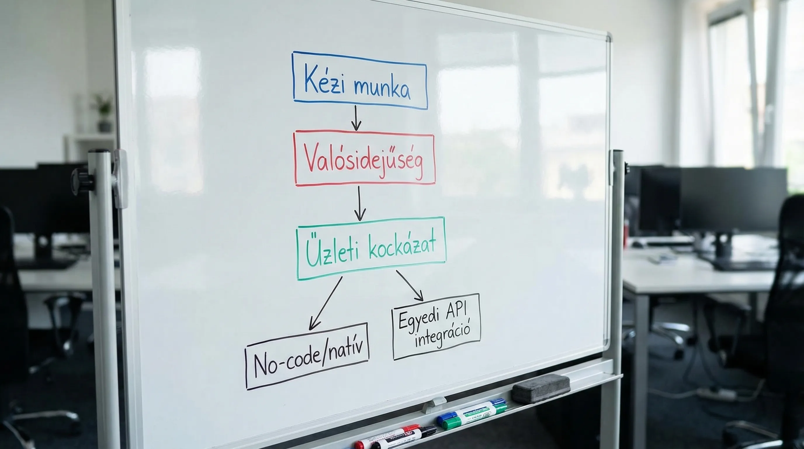 Egyszerű döntési ábra három dobozzal: 