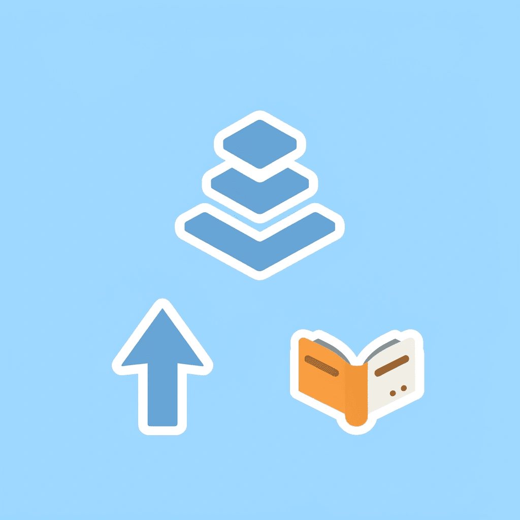  Pyramid showing progression from horizontal lines at base, vertical lines in middle, to letters at top