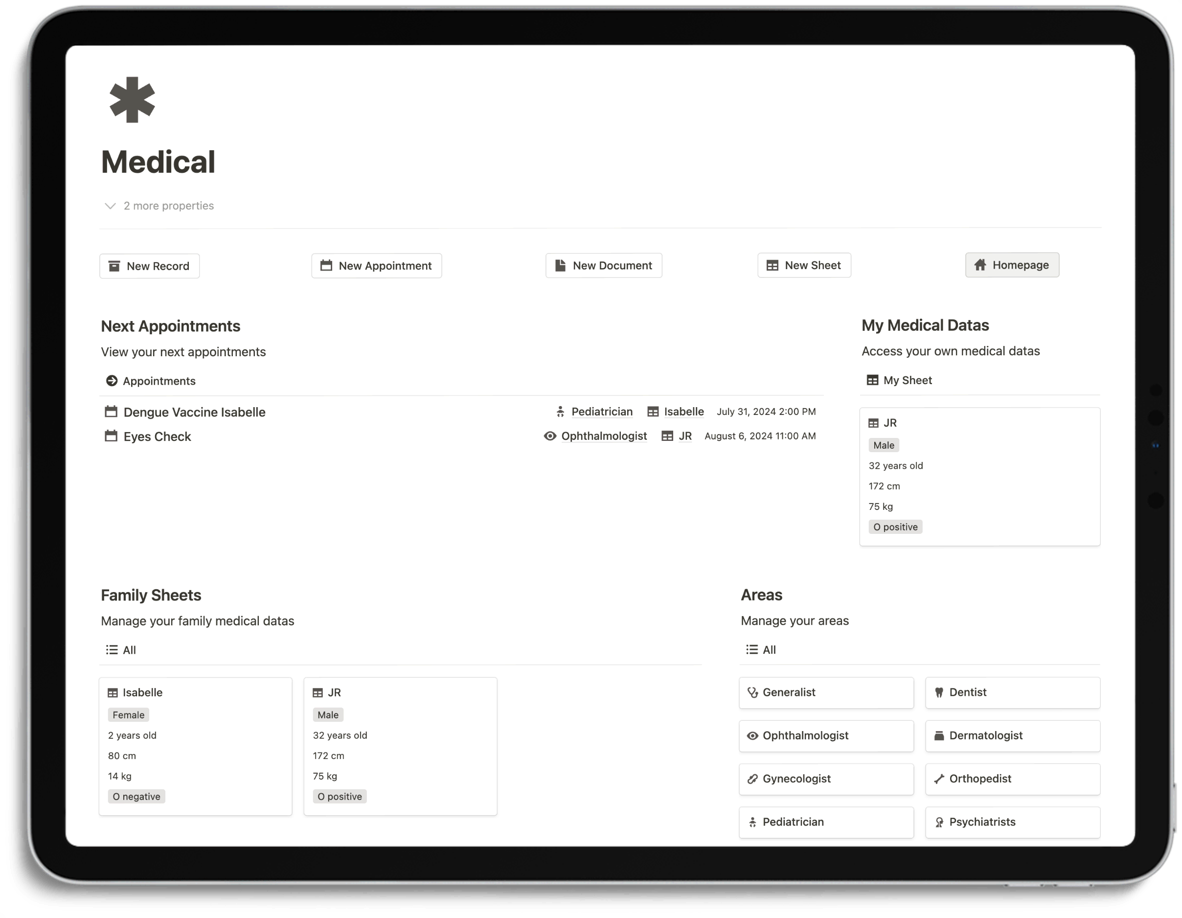 Notion Optimal Health System - Medical