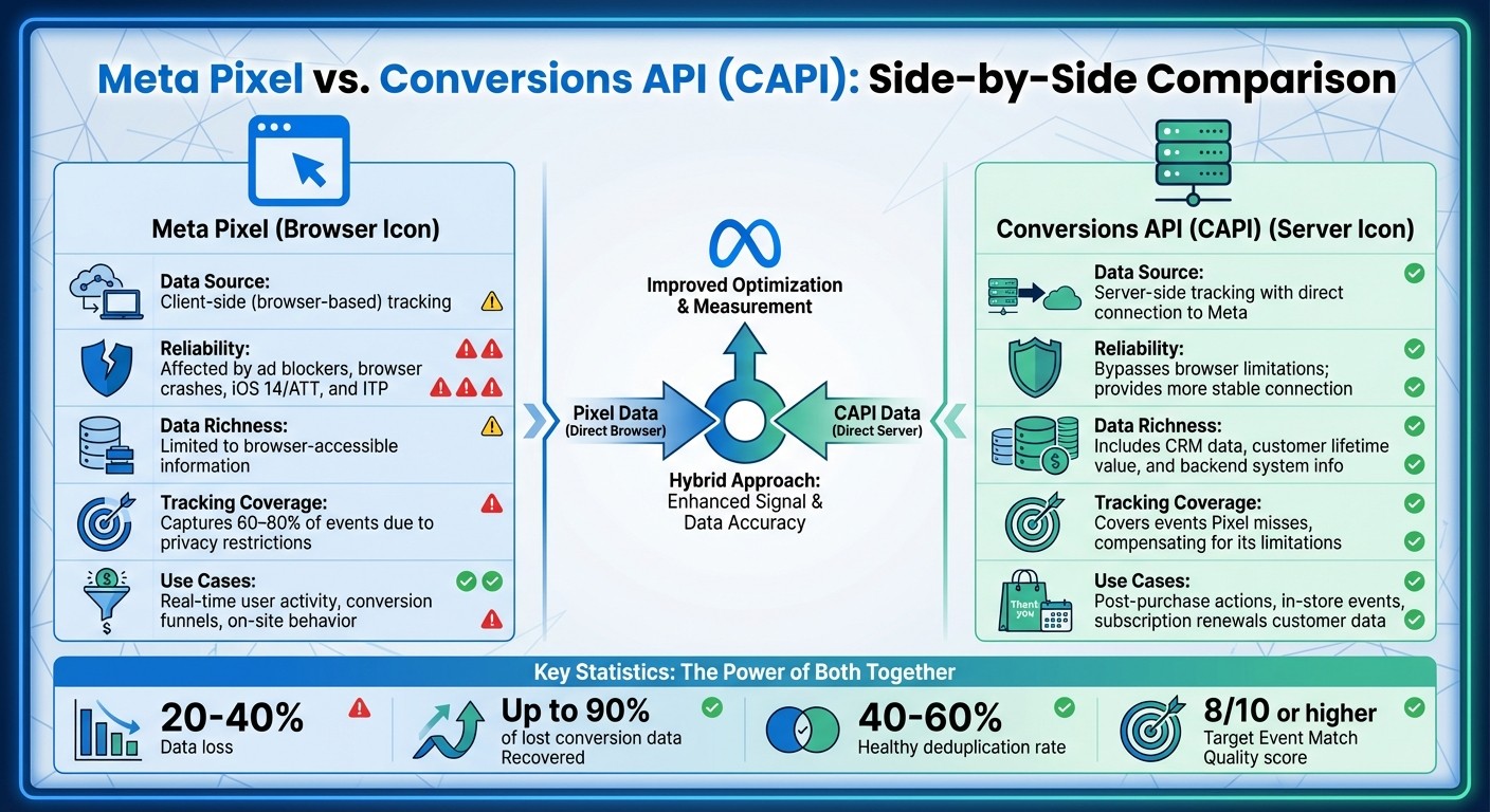 Meta Pixel vs Conversions API: Complete Comparison Chart