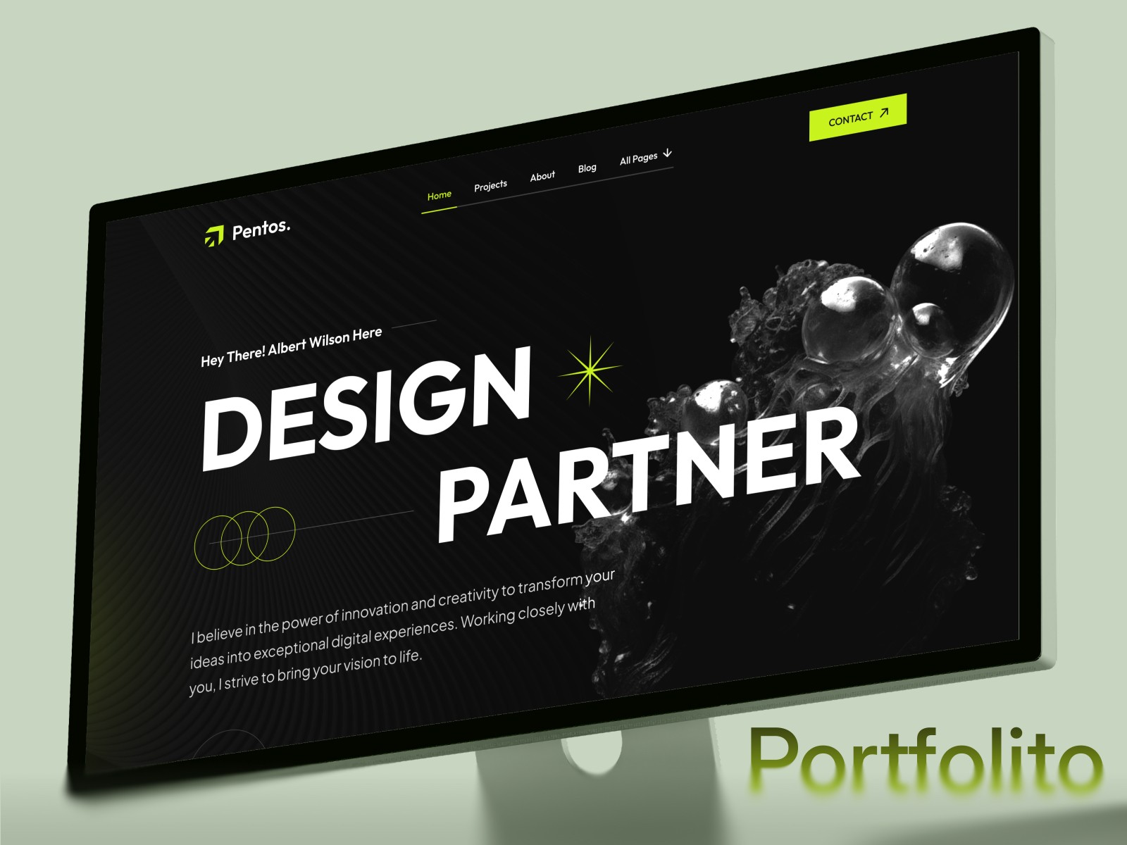 Portfolito — 高级暗黑现代作品集网站设计灵感