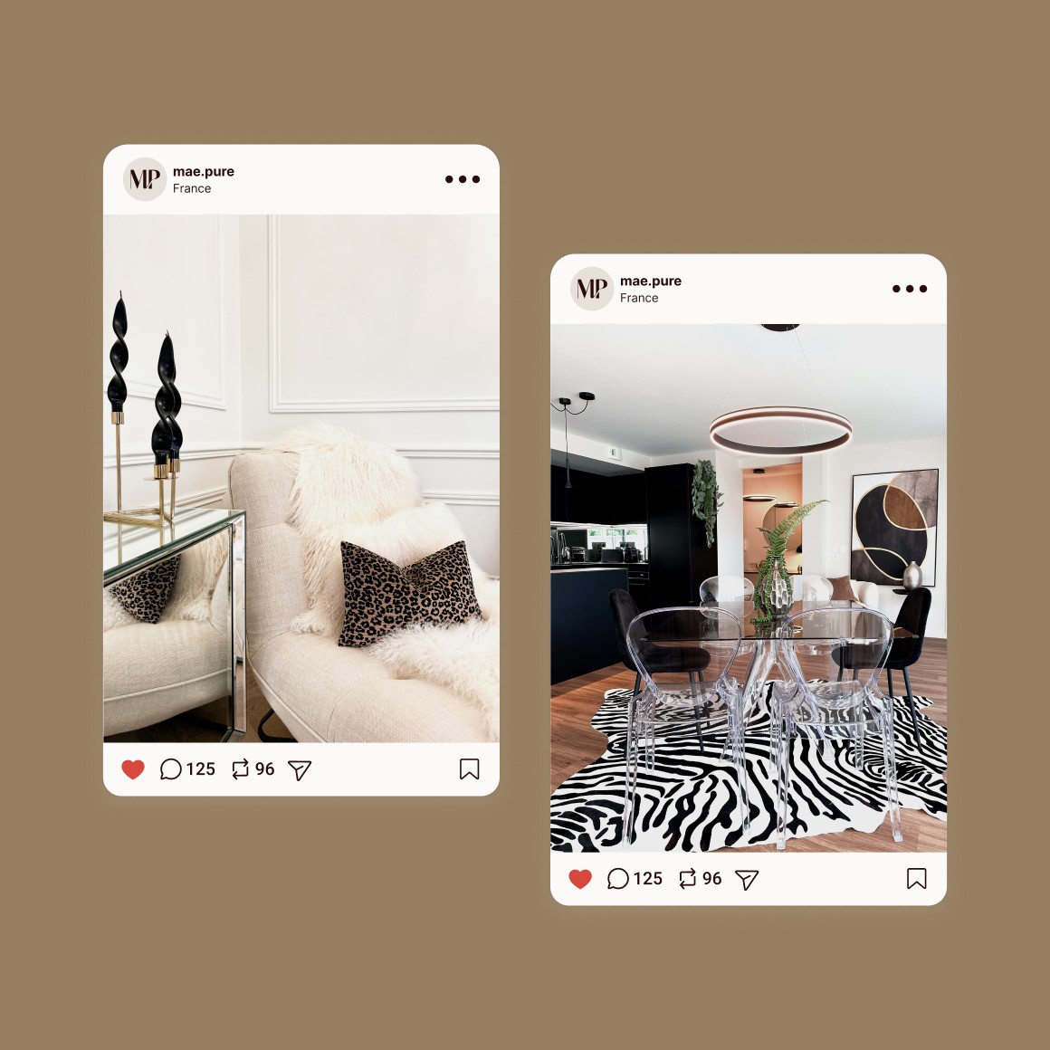 Autres exemples de publications pour mettre en valeur le travail d'Arche Créa.