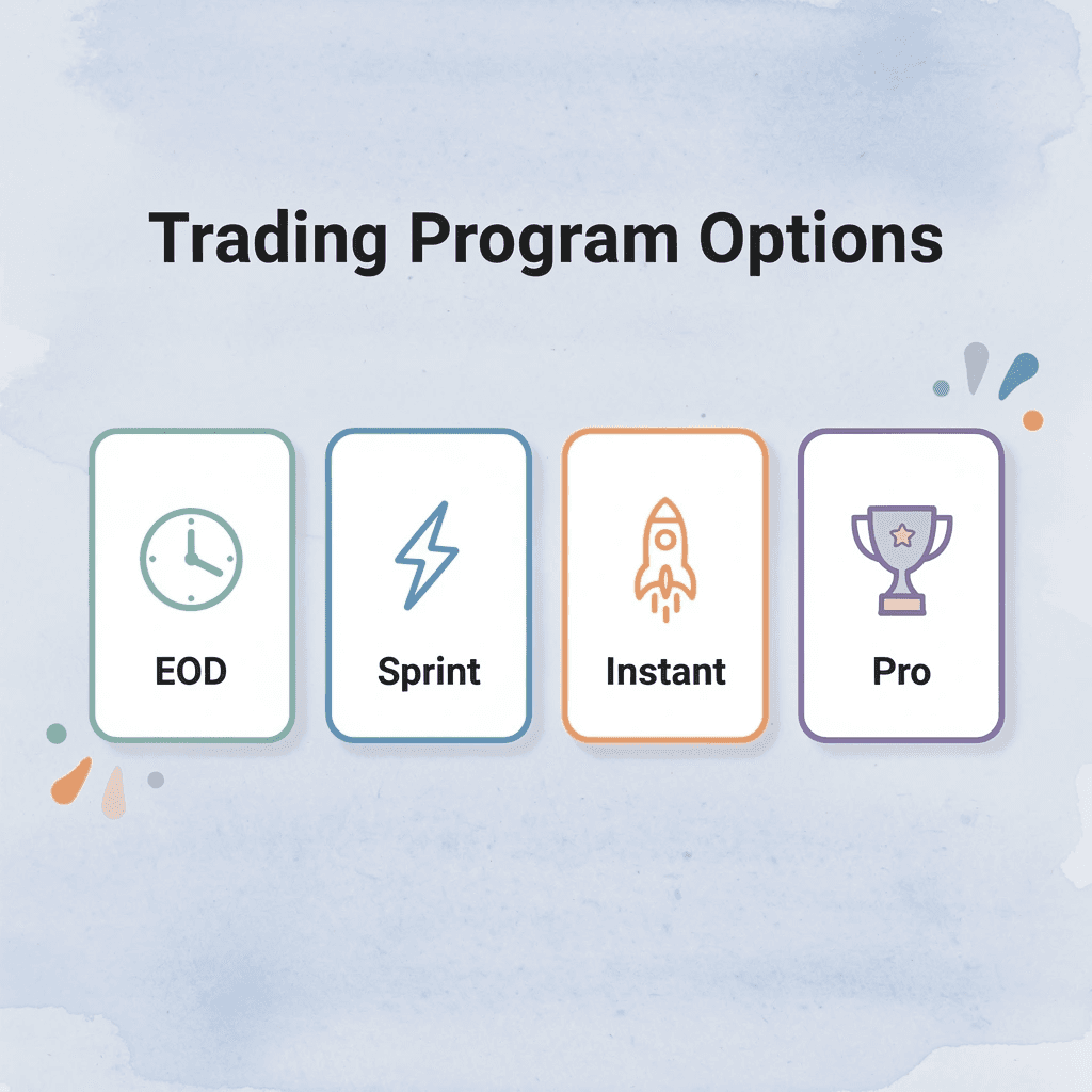 Infographic showing four trading program options