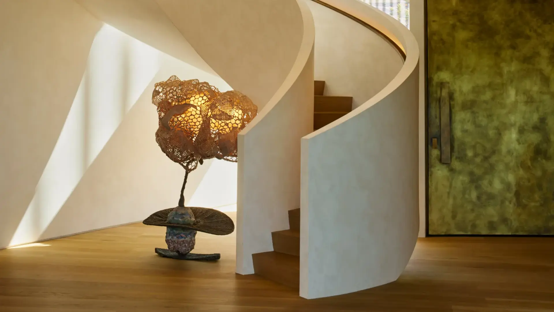 Image of a stair with a natural environment inside an house