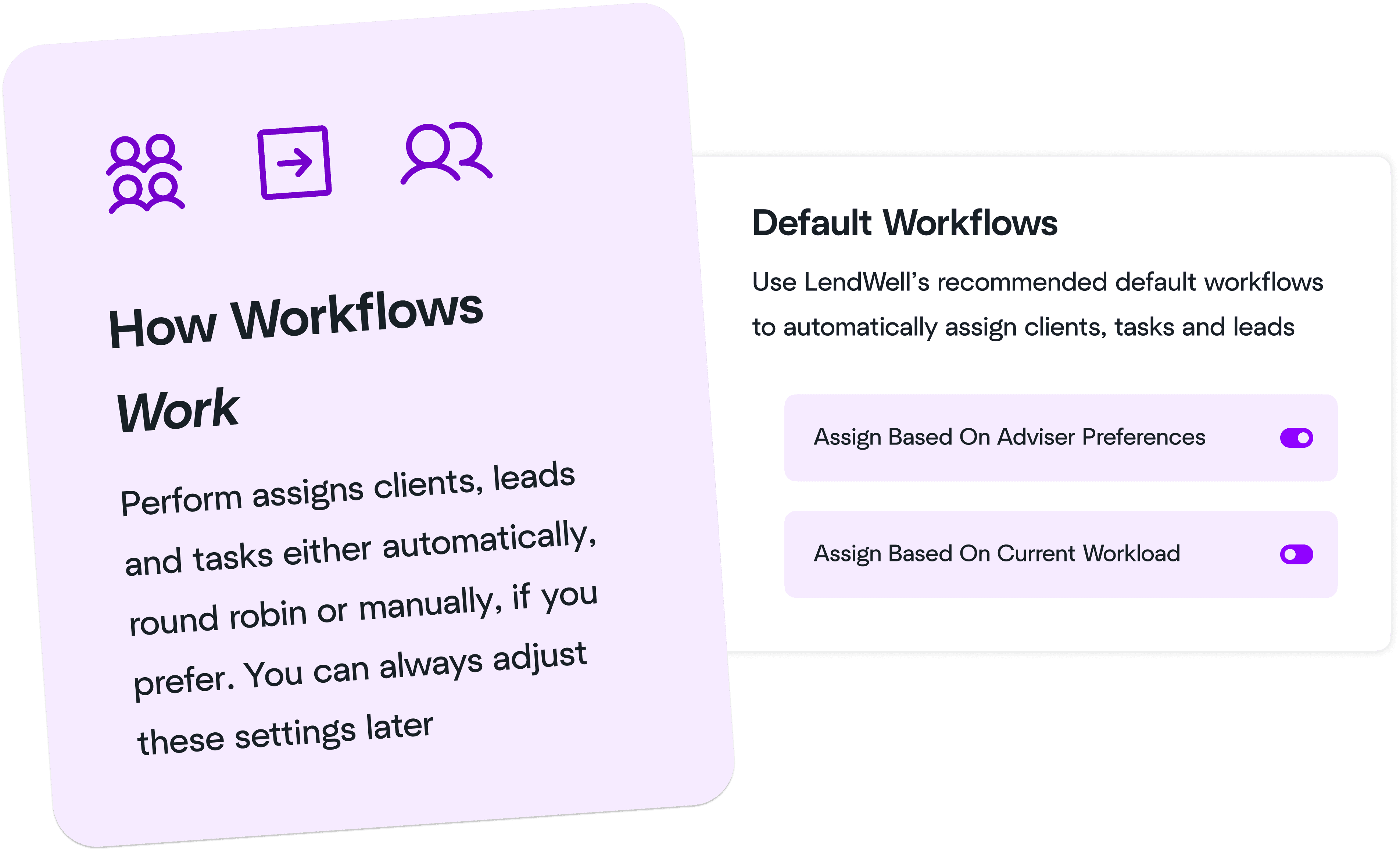 LendWell Perform Settings