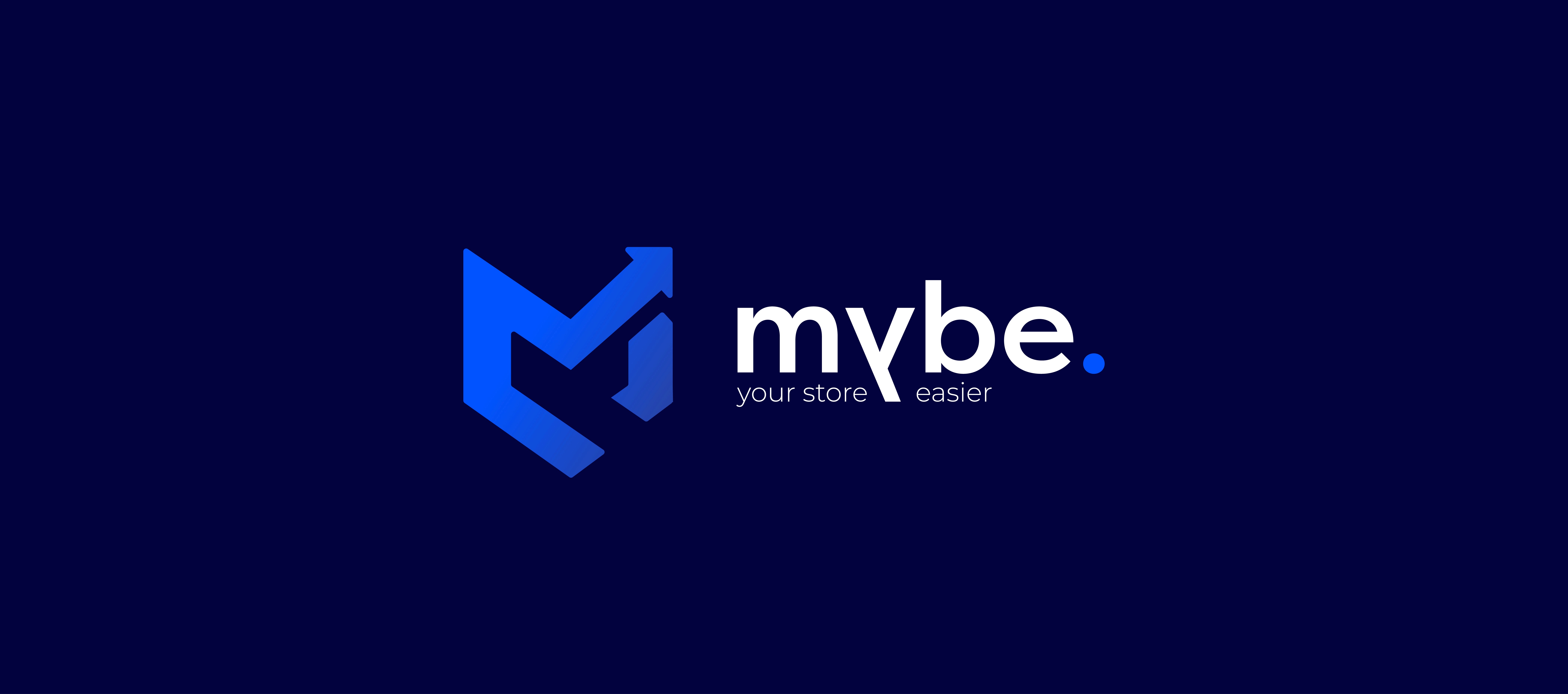 Logo pour Mybe, fond bleu foncé