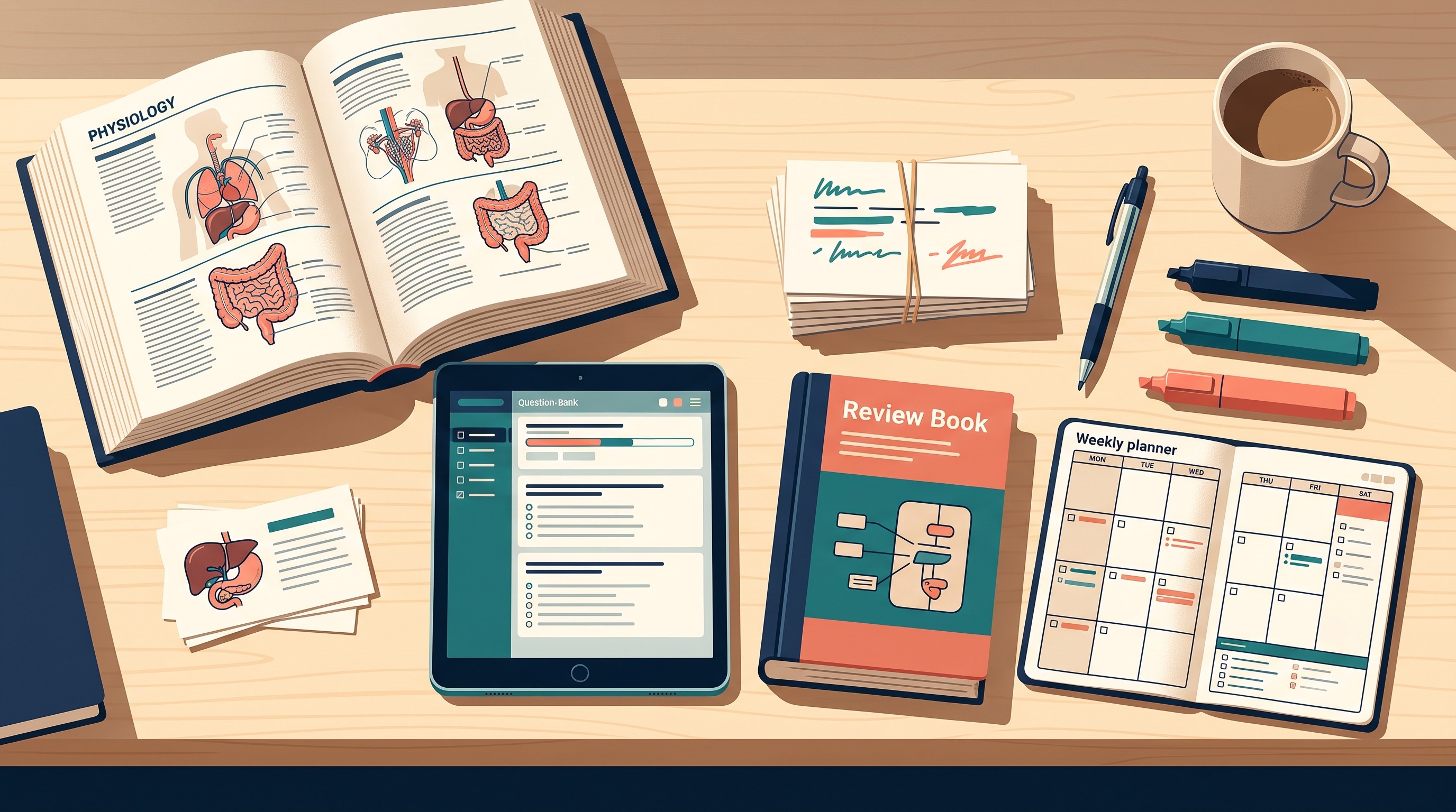 Physiology exam preparation workflow