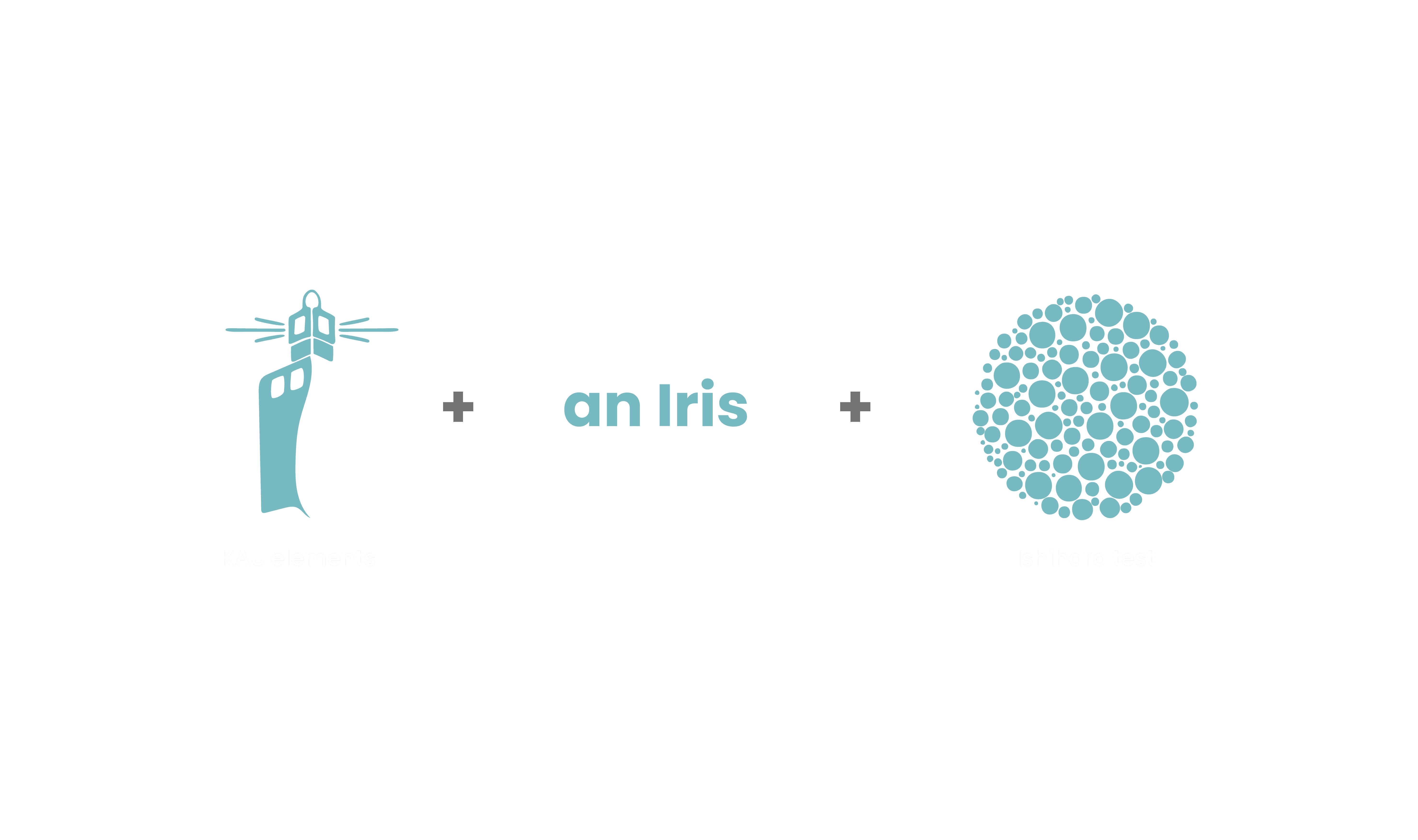 A modern identity built around the Ishihara circle, the KAU logo and an iris.