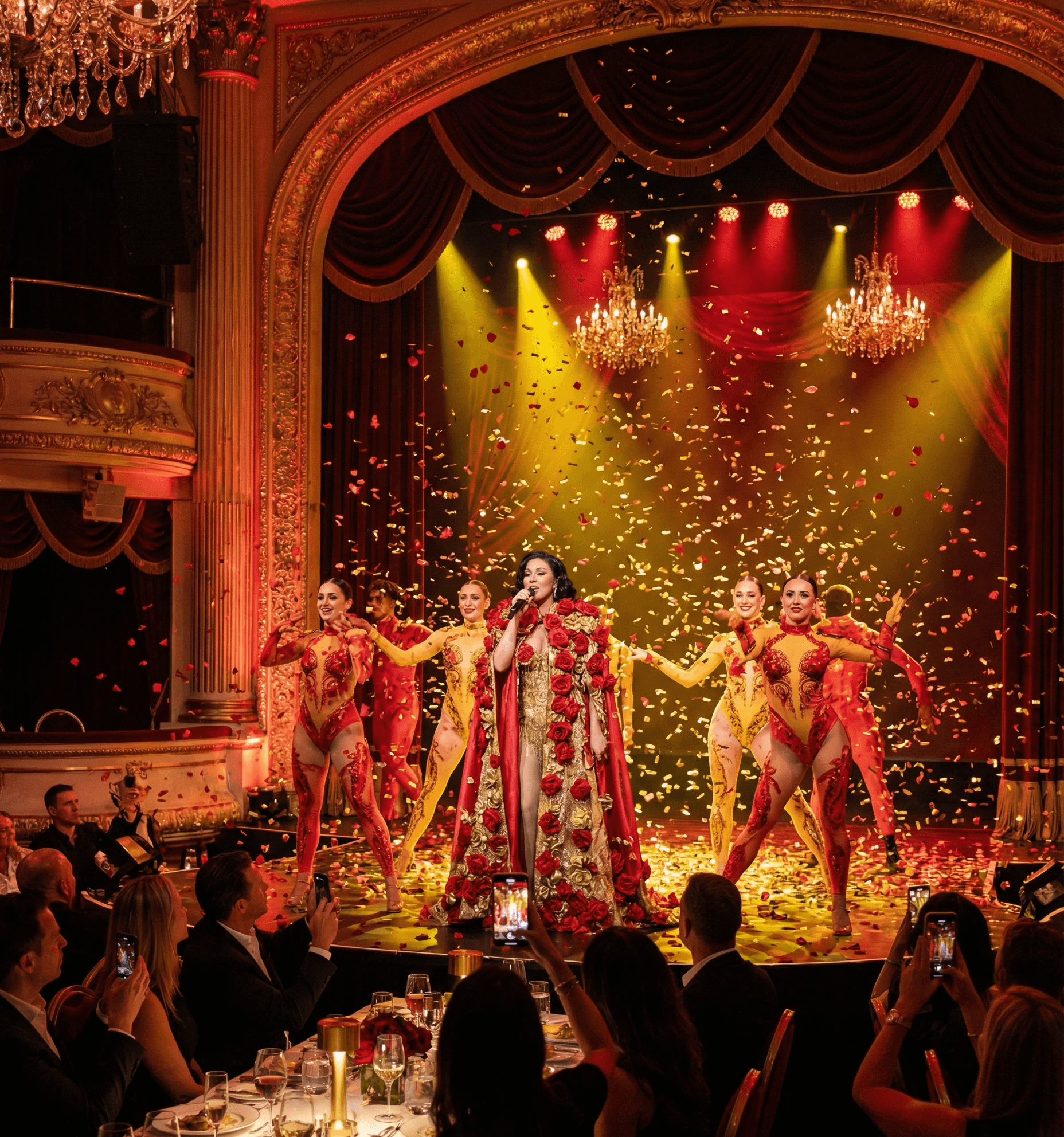 Close-up of camera lens in a dark environment.