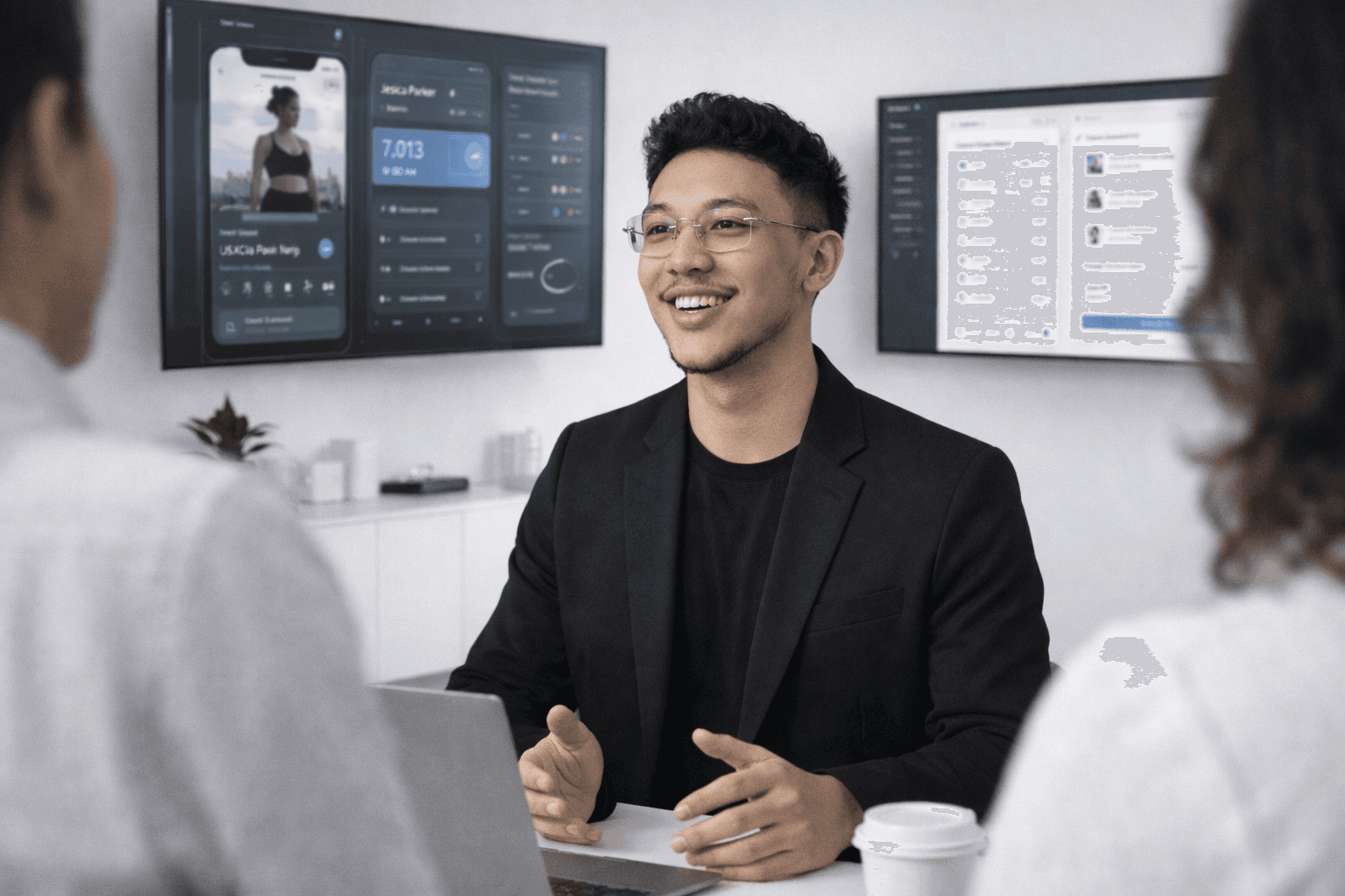 Portrait of portfolio creator – back view