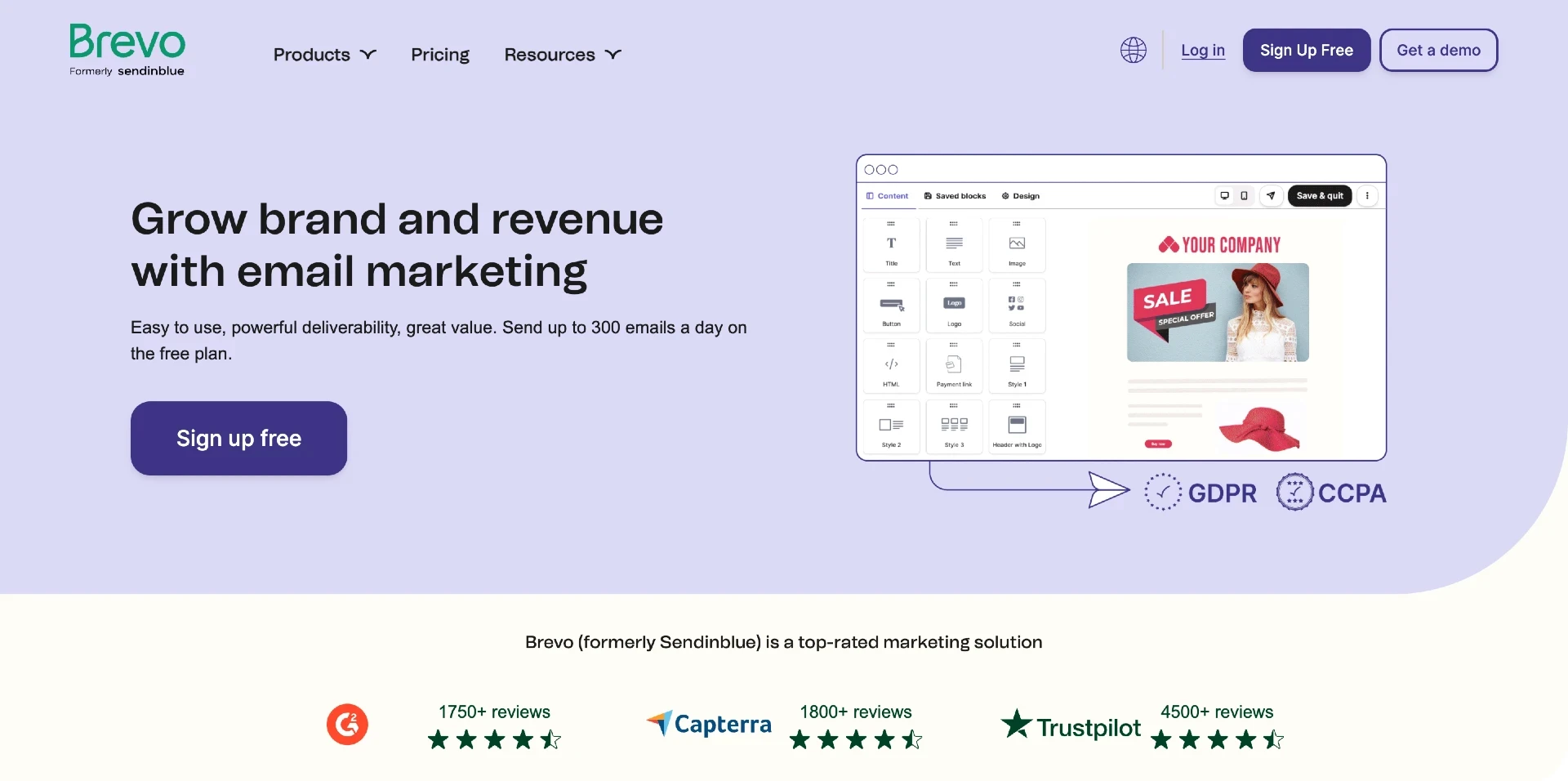 A SaaS product landing page example with social proof