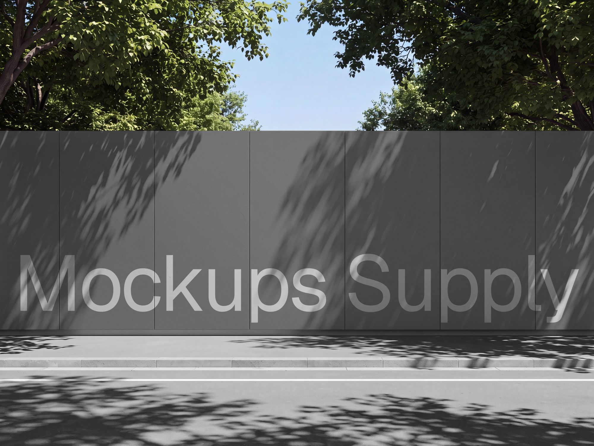 Construction hoarding mockup on roadside wall PSD
